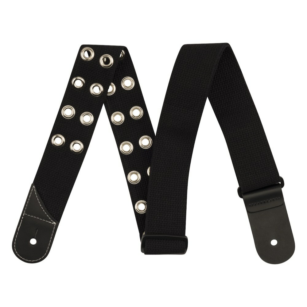 Jackson Cotton Grommet Strap ギターストラップステージからスタジオまで、あらゆる場面で気軽に使えるコットンストラップです。35インチ〜62インチ（約89cm〜157cm）の範囲で長さ調整が可能で、あらゆるサイズのプレイヤーにフィットします。・カラー：Black・素材：100% Cotton・原産国：CA・ストラップ幅：2" (50.8 mm)
