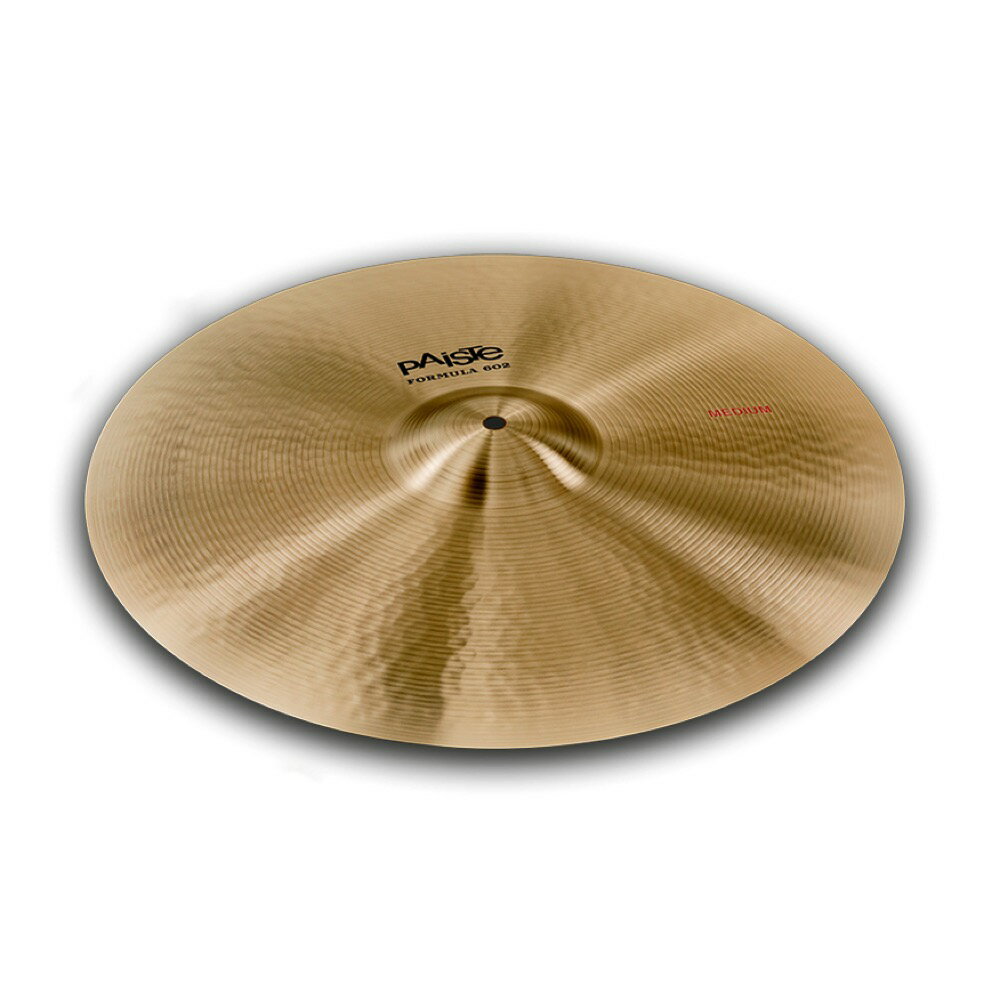 PAISTE Formula 602 Classic Medium 16” シンバル※画像はサンプルです。詳しくは商品説明をお読み下さい。1959年に発売され伝説的なシンバルとなっていたFormula 602シリーズ。緻密なプレイに最適な音量、デリケートかつソフトなサウンドが特徴のFormula 602がプレイヤーの期待に応え再発売です。Formula 602 Classic - UniversalMedium16インチ シンバル