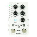 Mooer LOOPER X2 ルーパー エフェクターMooer LOOPER X2は、多彩な機能を備えたステレオサンプリングルーパーペダルです。ループは77のスロットに保存でき、最大合計300分までのレコーディングタイムがあります。快適な操作ができるオートレコーディング機能や、複数のループをまとめて1つの楽曲に対応する11のソングバンクがあります。ソングバンクはそれぞれ7つのセーブスロットがあり、録音したループを割り当て、フットスイッチで順にループを変えることができます。バンク1〜9のスロットは最大2.5分、バンク10と11は最大10分のループを保存でき、長時間のファイルのインポートに適しています。オーディオファイルをスロットやバンクに保存して、思いついたフレーズのメモのように使ったり、楽曲の様々なパーツを録音することができ、フットスイッチで別のトラックにシームレスに切り替えることができます。PC/Mac上で使用でき、ループファイルの管理やファームウェアアップデートを行うエディタソフトも用意されています。●特徴・デュアルフットスイッチステレオルーパーペダル・最大77のスロットに最大合計300分のレコーディングタイム・オートレコーディング機能・自然なプレイストップを実現するフェードアウト機能・楽曲校正に合わせたクイックレコーディング・プレイバックをどこでも行えるセーブオプション・7つの異なるトラックを操作できる2つのフットスイッチモード・外部フットスイッチコントローラー対応・オーディオトラックのインポート・エクスポートやファームウェアアップデートを行う専用エディタソフトウェア●コントロール・FADE：フェードアウト機能のコントロールです。反時計回り最小ではフェードアウト機能がOFFになります。時計回り最大では10秒間のフェードアウトタイムとなります。・THRESHOLD：AUTO REC機能のスレッショルドレベルを設定します。反時計回り最小ではAUTO REC機能はOFFになります。プレイスタイルに合わせ、自動的にレコーディングを開始する際の音量を調整します。・PLAY：ルーパーの再生音量を調整します。ギターシグナルと再生音量は同程度にセットするのが一般的です。最大+6dBまでのブーストが可能です。・REC：ルーパーのレコーディングボリュームレベルを調整します。レコーディングシグナルと再生音量は同程度に設定するのが一般的です。最大+6dBまでのブーストが可能です。・SAVE：ボタンを押してセーブスロット1〜7を切り替えます。長押しすると現在のオーディオファイルを保存します。・SONG：LOOPER X2には11のソングバンクがあります。各バンクには7つのセーブスロットがあります。（LEDインジケータが現在のスロットを表示します。）SONGノブは11のソングバンクを選択します。・左フットスイッチ：ノーマルモードではREC/PLAY/DUB/REDO/UNDO/CANCELを、スロットセレクトモードではスロットのスクロールアップを行います。・右フットスイッチ：ノーマルモードではSTOP/CLEAR、スロットセレクトモードではスロットのスクロールダウンを行います。●インプット・アウトプット・INPUT L(MONO）：1/4インチモノラルオーディオジャックです。モノラルセットアップ時はこのジャックを使用します。ステレオ時はLチャンネルを接続します。・INPUT R：1/4インチモノラルオーディオジャックです。ステレオ時はRチャンネルを接続します。・OUTPUT L(MONO）：1/4インチモノラルオーディオジャックです。モノラルセットアップ時はこのジャックを使用します。ステレオ時はLチャンネルを接続します。・OUTPUT R：1/4インチモノラルオーディオジャックです。ステレオ時はRチャンネルを接続します。・EXT CTRL：1/8 TRSステレオミニジャックです。外部フットスイッチペダル（別売）を接続します。・TYPE-C：USB タイプCジャックです。コンピュータと接続し、データのインポート/エクスポートやファームウェアアップデートを行います。・DC IN：センターマイナスDC9V、300mA以上のアダプターを接続します。付属アダプターの使用を推奨します。●基本的なルーパーの操作・REC/PLAY/DUB空のプリセットを選択し、左フットスイッチを押す度に、REC-PLAY-DUBが切り替わります。・UNDO/REDO2レイヤー以上のトラックを録音しているとき、左のフットスイッチを長押しするとUNDO（元に戻す）操作を行い、最後に録音されたレイヤーをキャンセルします。そのまま新しいレイヤーをレコーディングする前に、左のフットスイッチを長押しすると、キャンセルされたレイヤーを再度呼び出すREDO（やり直し）が行なえます。・CANCELDUBレコーディング中にミスがあった場合など、レコーディングをキャンセルしたいとき、左のフットスイッチを長押しすることで直接キャンセルすることができます。これはUNDOとは異なり、REDOで呼び出すことはできません。これはDUBレコーディング中のみの動作です。・DELETE保存されていないトラックを削除、または現在のスロットにインポートしたオーディオファイルを削除します。・CLEAR現在のスロットのデータを削除します（保存したトラックやインポートしたオーディオファイルも削除します）。・SAVEレコーディングが完了したら、SAVEボタンを長押しして録音したトラックを保存します。保存されていないトラックは電源を切ると失われます。コンピュータからエクスポートされたオーディオファイルはSAVEボタンを押さなくても自動で保存されます。●フェード機能FADEノブを回してフェードアウト機能を使用できます。フェードアウトがONのとき、フットスイッチでバイパスにしたり他のトラックを選択すると自然にフェードアウトします。LOOPER X2は最大10秒のフェードアウトタイムを設定できます。FADEノブは反時計回り最小でOFFとなります。OFFのとき、バイパス時やトラック変更時、即座に現在のトラックの再生を終了します。●オートレコーディングAUTO RECはインプットシグナルを感知して自動的に録音を開始する機能です。THRESHOLDノブでAUTO RECを開始するシグナルの音量を設定します。この音量を超えるシグナルを感知して録音が開始されます。この機能を使う前に、THRESHOLDを正しく設定する必要があります。まず、空のスロットを選択肢、左フットスイッチを押します。左フットスイッチLEDが点滅してスタンバイとなります。THRESHOLDを超えるシグナルを感知すると録音が始まります。THRESHOLDノブを反時計回り最小にするとAUTO RECの機能はOFFになり、フットスイッチを押すと録音が開始されます。●フットスイッチLOOPER X2はオーディオファイルをスロットやバンクに保存して、思いついたフレーズのメモのように使ったり、楽曲の様々なパーツを録音することができ、フットスイッチで別のトラックにシームレスに切り替えることができます。再生中、2つのフットスイッチを同時に押すとフットスイッチでセーブするスロットを選択できます。2つのフットスイッチLEDが点滅し、左右のフットスイッチで保存先を選択します。左のフットスイッチでスクロールアップ、右のフットスイッチでスクロールダウンです。フットスイッチモードは3秒間操作がなければ元のモードに戻ります。また、2つのフットスイッチを同時に押しても元のモードに戻すことができます。●外部フットスイッチLOOPER X2には外部フットスイッチ（別売）からコントロールすることもできます。外部フットスイッチはTRSケーブルでEXPジャックに接続します。外部フットスイッチで保存先のスクロールアップ、スクロールダウンとUNDO/REDO/CANCEL等が行えます。●エディタソフトウェアMOOER STUDIO for LOOPER X2は、LOOPER X2専用のエディタソフトウェアです。ユーザーはオーディオファイルやプリセットの管理、ファームウェアアップデートが行えます。●ファクトリーリセットLOOPER X2の電源を抜き、SAVEボタンを押しながら電源を接続すると、ユニットのファクトリーリセットが行えます。ファクトリーリセットを行うと全ての保存されたデータがリセットされ、もとに戻せなくなりますのでご注意ください。●スペック・Input：2 × 1/4" mono audio input jack (impedance value 1Mohm)・Output：2 × 1/4" mono audio jack (impedance value 510ohm)・External Control Jack：1/8" stereo audio jack・Num. of Saving Slot：77・Recording Capacity：Approximate 300 minutes (stereo)・Sample Rate/Sample Depth：44.1kHz/24bit・Export File Format：WAV・Power Requirements：9V 300mA, center negative (recommend to use original power supply to avoid unexpected noise causing by sharing power supply with other pedals.)・Dimensions：75mm(D) × 115mm(W) × 33mm(H)・Accessories：Power adaptor, USB-C to USB-A cable, Quick Guide, LOGO sticker. スペックは予告なく変更される場合があります。種類：サンプリングルーパーアダプター：9Vセンターマイナス電池駆動：-コントロール：FADE、THRESHOLD、PLAY、REC、SONG、SAVE