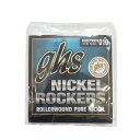 GHS R+EJL Nickel Rockers CUSTOM LIGHT 010-050 エレキギター弦100％ニッケル仕様のワウンド弦をローラーで潰し、表面を楕円状に仕上げたハーフワウンド弦です。これにより巻き弦のフィンガリングがスムーズになります。音質はややマイルドな響きを持ちます。Rollerwound Pure Nickel・型番：R+EJL・ゲージ：.010 , .013 , .018 , N26 , N38 , N50※ 1セットでの販売です。