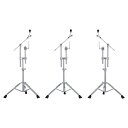 ROLAND DTS-330 Drum Tripod Stand VADシリーズドラムスタンドセット 3本セット V-Drum Vドラム DTS330V-Drumsのプレミアムな3ピース・コンビネーション・スタンド・セットDTS330は、3本のタムとシンバルのコンビネーション・スタンドDCS-30を1つにまとめたV-Drumsスタンド・セットです。このセットを使えば、シンバル・パッド3枚、タム・パッド3つのアコースティック・スタイルのキットを構築することができます。また、クローム仕上げのダブル・レッグ・スタンドと大口径のパイプが、演奏時に高い安定感をもたらします。。・VシンバルおよびVパッド用に設計されたデザイン・大口径パイプとダブル・レッグ・スタンドによる高い安定性・高級感のあるクローム仕上げ・伸縮式ブーム・アームとボール・クランプにより、シンバルの位置調整が自在・ブーム・アームはパイプ内に収納可能・L字ロッドのタム・マウントもボール・クランプで好みのセッティングに・VAD307 V-Drums Acoustic Designの推奨スタンド主な仕様構成:ドラム・コンビネーション・スタンド：DCS-30×3付属品：ケーブル・タイ×6 取扱説明書質量:18.4 kg