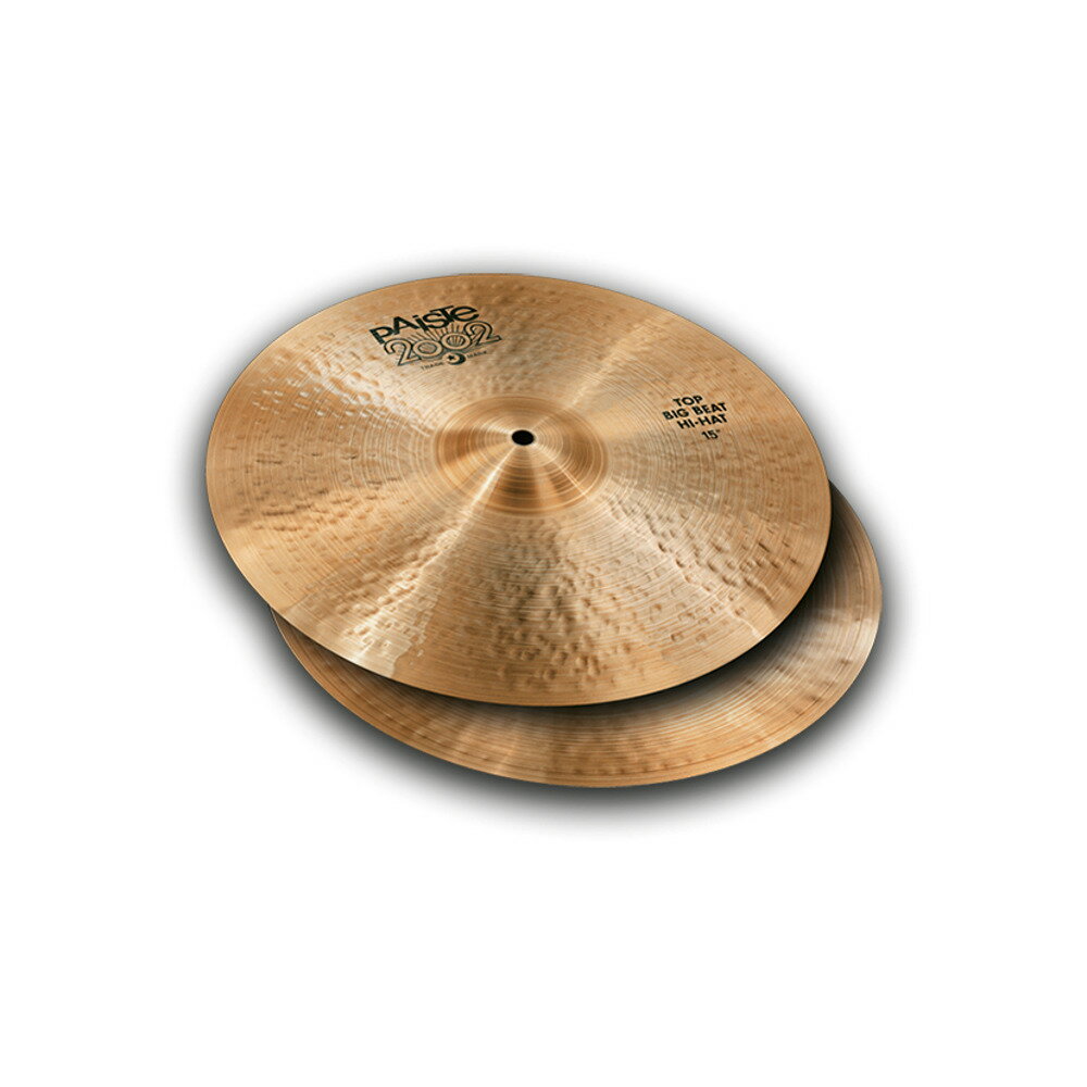 PAISTE 2002 Big Beat Hi-Hat TOP 16" ハイハット※画像はサンプルです。詳しくは商品説明をお読み下さい。※トップのみでの販売になります。お間違えないようにご注意下さい。2002 Big Beatは、伝説的な2002のサウンドに現代的な新たな解釈を加えたシリーズです。そのシンバルは、2002ファミリーに視覚的には明確なハンマリングパターンが採用され、サウンドはわずかにダークです。セミマットのフィニッシュにBig Beatセットを表すブラックのシンプルなロゴを使用しています。2002のBlack Big Beatモデルでは、伝説的な2002のポリシーを保ちつつも新たな領域に2002サウンドを導きます。【SPEC】BasicsSizes: 16"Weight: MediumVolume: MediumCharacterSound color: MediumFrequency range: MediumFrequency mix: Rough/Complex/RichFunctionStick Sound: BalancedResponse Intensity: LivelySustain: MediumChick Sound: PronouncedFeel: Medium