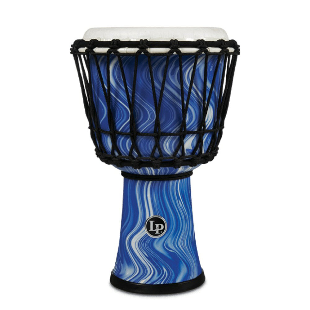 LP LP1607BM 7-INCH ROPE TUNED CIRCLE DJEMBE WITH PERFECT-PITCH HEAD Blue Marble ジャンベLP World CollectionのCircle Djembesは、あらゆるレベルのリズムメーカーに、素晴らしいサウンドと優れた耐久性、そして目を引くルックスを提供します。このジャンベは、LP独自のHD素材で作られており、軽量かつ頑丈です。また、プリチューニングされたパーフェクトピッチヘッドは、気候の影響を受けません。教育者や愛好家に最適なサークル・ジャンベは、古き良き伝統と最新の製造技術が完璧に融合された製品です。カラー：Blue Marble