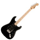 Squier スクワイヤー スクワイア Sonic Stratocaster HSS MN BLK エレキギター ストラトキャスターSquier Sonic Stratocaster HSS なら、時間を飛び越えるようなスピードで、どんな音楽でもすぐにギターを始めることができます。象徴的なフェンダースタイル、そして刺激的なトーンをあらゆるプレーヤーにお届けします。この Strat は、薄く軽量なボディに、スリムで魅力的な「C」シェイプネックが相まって、快適な演奏性をもたらします。ピックアップは、クリスタルクリアなサウンドを奏でるシングルコイル (S) 2基に加え、ブリッジピックアップには満足のいくパワフルなトーンをもたらすハムバッキング (H) ピックアップを搭載したHSS構成です。その他、表現力豊かなビブラートを奏でるトレモロブリッジ、スムーズで正確なチューニングが可能なシールドギアチューニングマシン、耐久性のあるクロムメッキハードウェアなど、魅力的な特徴を数多く備えています。●Features・薄く軽量なボディ設計・Squierブリッジハムバッカー、Single-Coilネック＆ミドルピックアップのHSS構成・6サドル式トレモロブリッジ・シールドギアチューニングマシン・クロムハードウェア【スペック】・プロダクトネーム：Squier Sonic Stratocaster HSS, Maple Fingerboard, Black Pickguard, Black・モデル番号：0373203506・シリーズ：Squier Sonic・オリエンテーション：Right-Hand・カラー：Black・原産国：ID・ヘッドストック：Stratocaster・ネック：Bolt-On・ネックフィニッシュ：Satin Urethane・ネックシェイプ："C" Shape・ネック：Bolt-On・フィンガーボードラジアス：9.5" (241 mm)・フィンガーボードの素材：Maple・ポジションインレイ：Black Dot・フレット数：21・トラスロッド：Head Adjust・トラスロッドナット：4 mm Hex・ナット：Synthetic Bone・ナット幅：1.650" (42 mm)・ナットの素材：Synthetic Bone・ボディ：Poplar・ボディフィニッシュ：Gloss Polyurethane・ボディシェイプ：Stratocaster・ボディ素材：Poplar・ブリッジ：6-Saddle Vintage-Style Synchronized Tremolo with Block Saddles・ピックガード：1-Ply Black・コントロールノブ：Black Plastic・Switch Tip：Black・ハードウェアフィニッシュ：Chrome・チューニングマシーン：Die-Cast Sealed・ストリング：Nickel Plated Steel (.009-.042 Gauges)・ネックプレート：4-Bolt Squier・ストラップボタン：Vintage-Style・ブリッジピックアップ：Ceramic Humbucker・ミドルピックアップ：Ceramic Single-Coil・ネックピックアップ：Ceramic Single-Coil・ピックアップコンフィギュレーション：HSS・コントロール：Master Volume, Tone 1. (Neck/Middle Pickups), Tone 2. (Bridge Pickup)・スウィッチ：5-Position Blade: Position 1. Bridge Pickup, Position 2. Bridge and Middle Pickup, Position 3. Middle Pickup, Position 4. Middle and Neck Pickup, Position 5. Neck Pickup・フレットサイズ：Narrow Tall・スケール：25.5" (64.77 cm)・トラスロッドレンチ：4 mm Hex (Allen)