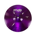 PAISTE Color Sound 900 Purple Splash 10" スプラッシュシンバルColor Sound 900シンバルは、900 Seriesのモデルに基づいています。900 Seriesと基本的に同じサウンドと機能で、同じ柔軟性と感触がありますが、カラーコーティングにより、サウンドが若干ドライになり、サスティーンが少し短くなり、よりフォーカスしたアタックになります。明るい半透明の色は、溝やハンマーマークの自然な外観を保ち、鮮やかな輝きを放ちます。【Basics】・Sizes：10"・Weight：Light・Volume：Medium【Character】・Sound color：Medium・Frequency range：Wide・Frequency mix：Clean【Function】・Stick Sound：Washy・Response Intensity：Lively・Sustain：Short・Bell character：Integrated・Feel：Soft・カラー：Purple（パープル）