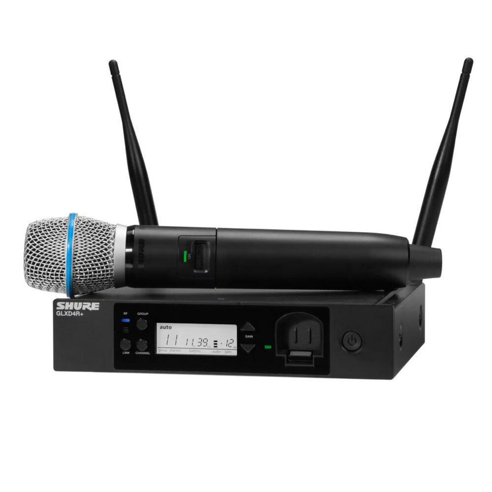 SHURE シュア GLXD24R+J/B87A-Z2 ボーカル用ワイヤレスシステム 2.4GHz帯 ハンドヘルド型送信機 ハーフラック型受信機
