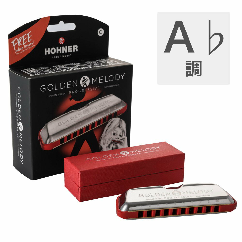 ホーナー ハーモニカ A♭調 HOHNER Golden Melody Progressive A♭ 10ホールハーモニカ ブルースハープ ブルースハーモニカ