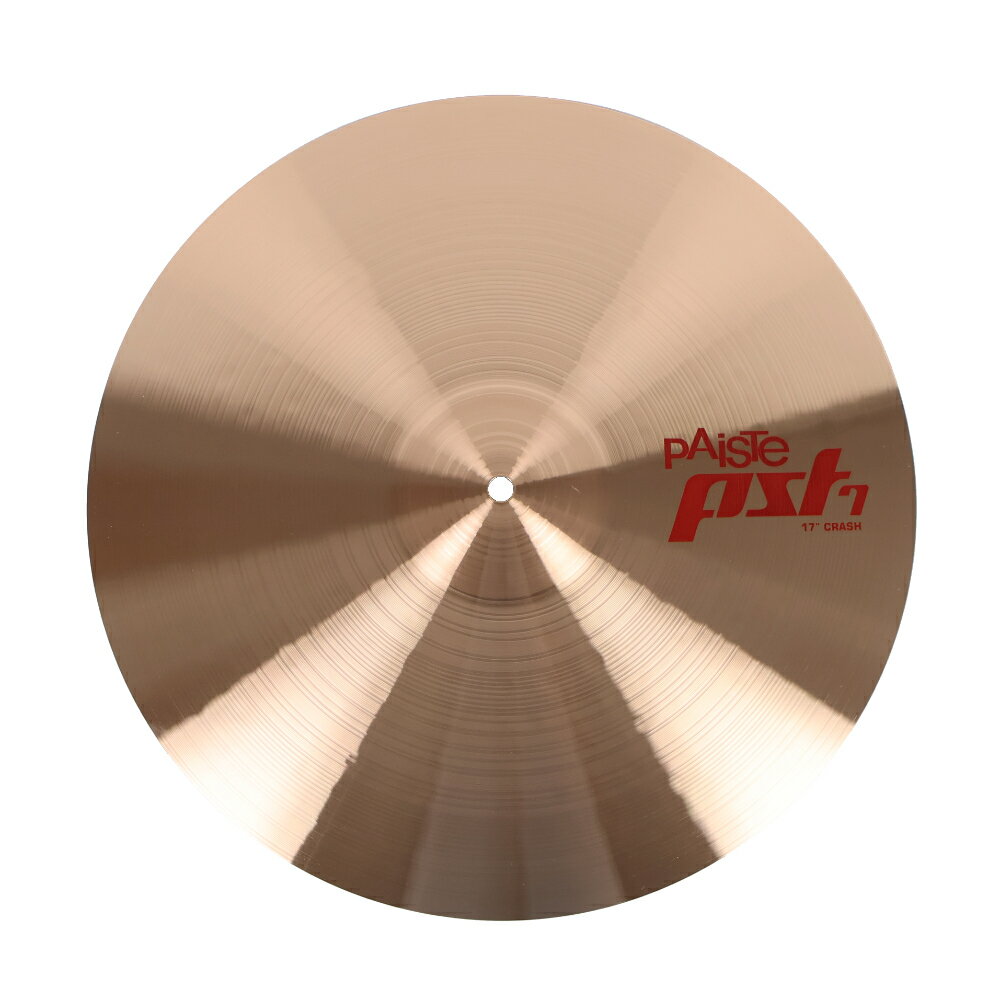PAISTE パイステ PST 7 Crash 17" クラッシュシンバルPST7は、伝統的なサウンド、ルックス、フィーリング、2002が好きなドラマーのために、手頃な価格のラインとして追加されました。PST7のベースは、伝説的な2002シリーズに由来のCuSn8ブロンズです。シンバルは、その独特の伝統的な外観と仕上げを実現するために私たちスイスの手工職人によって旋盤加工されています。パイステの精密なスイスでの製造の結果、暖かく、全体としてクリアなサウンドを持ち、かつ、3つの重量クラス、light/thin、medium、heavyを提供することによって、PST7は広く異なる音楽スタイルをカバーします。【SPEC】BasicsSizes: 17"Weight: MediumVolume: MediumCharacterSound color: BrightFrequency range: WideFrequency mix: CleanFunctionStick Sound: WashyResponse Intensity: LivelySustain: MediumBell character: IntegratedFeel: Medium