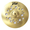 PAISTE パイステ PST X Splash Stack TOP 12" スタックシンバル※画像はサンプルです。詳しくは商品説明をお読み下さい。※スタックシンバルのトップのみの販売となります。PST X はエフェクトシンバルのシリーズです。かなりエキゾチックでエフェクティブなサウンドで、サスティンは短めです。表面はマット状に仕上げられています。【SPEC】BasicsSizes: 12"/10"Weight: LightVolume: MediumCharacterSound color: BrightFrequency range: NarrowFrequency mix: Rough/Complex/RichFunctionStick Sound: WashyResponse Intensity: DrySustain: ShortBell character: IntegratedFeel: Medium