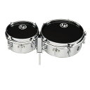 LP LP845-K MINI TIMBALES PREPACK ミニティンバレス本格的なLPティンバレスをダウンサイズした6”と8”のミニティンバレスのセット。EZ on/off snare throwとLP Mount-All bracket付LP845-K：LP Mini Timbales/Chrome Plated Steel