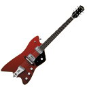 GRETSCH グレッチ G6199 Billy-Bo Jupiter Thunderbird エレキギター以前、Boが僕にギターをプレゼントしてくれたんだ。ZZトップのレコーディングの際に、エンジニアと一緒にギターの保管庫を探し回って、「これだ!」というギターを探し当てたんだ。このような希少なギターをレコーディングで使用するのは危険だと考え、僕の好みのスペックを投入して、このレプリカモデルを作ったのさ。今となってはメインステージで活躍するグルーヴィなるギターにまで育ったよ” - ビリー・F・ギボンズロック界の大御所、ビリー・F・ギボンズとボ・ディドリーが手を組み、59年にBilly Boギターを初めてデザインしたボ・ディドリーとロック界の大御所、ビリー・F・ギボンズが手を組んで実現したモデルです。【主な仕様】・特別な”Jupiter Thunderbird”ボディ・メイプルトップ、チェンバードマホガニーボディバック・TV Jones Power’Tronピックアップを2基搭載・Gカットアウトテイルピース・ピン止めアジャストマチックブリッジ・Schaller Straplocks・デラックスハードシェルケースが付属【SPEC】Body Top Material: Laminated MapleBody Back Material: MahoganyBody Finish: Gloss UrethaneNeck: MahoganyNeck Finish: Gloss UrethaneFingerboard: Rosewood, 12” (305 mm)Frets: 22, Vintage SmallPosition Inlays: Pearloid Neo-ClassicTM Thumbnail (Rosewood)Nut (Material/Width): Synthetic Bone, 1.6875” (42.86 mm)Tuning Machines: Grover Sta-TiteTM Die-CastScale Length: 24.6” (625 mm)Bridge: Adjusto-MaticTM with Pinned Ebony BasePickguard: 1-Ply BlackPickups: TV Jones Power’TronTM Plus (Bridge), TV Jones Power’TronTM (Neck)Pickup Switching: 3-Position Toggle: Position 1. Bridge Pickup, Position 2. Bridge and Neck Pickups, Position 3. Neck PickupControls: Volume 1. (Neck Pickup), Volume 2. (Bridge Pickup), ToneControl Knobs: G-ArrowHardware Finish: Chrome