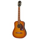 Epiphone エピフォン Lil' Tex Travel Acoustic Faded Cherry エレクトリックアコースティックギター※ご購入後、15日以内に必ず同梱されるユーザー登録カードに必要事項をご記入の上、ギブソン・ジャパンへご郵送下さい。ユーザー登録したご本人に限り、メーカー規定の故障に対してのみ、無期限での保証が提供されます。トラベルギターサイズのテキサンLil' Tex Travel Acoustic/Electricは、アイコニックな “エピフォン・テキサン” のクラシックな外観とサウンドを再現しながらも、持ち運びに便利なサイズ感を実現しました。初心者の方の最初の一本として最適なモデルです！ 伝統的なフェイデッド・チェリーで仕上げられた単板のスプルース・トップ、マホガニー・ネック、エピフォン製のパーツ、グラナディーロ材によるブリッジ、パッシブ回路のアコースティック・ピックアップといった仕様群が特徴的です。【Specifications】BODYBody Style：Small BodyBody Shape：Round Shoulder Travel AcousticBody Material：SapeleTop：Solid SpruceBack：SapeleSide：SapeleBody Finish：GlossNECKProfile：CScale Length：576.0 mm / 22.677 inFingerboard Material：GranadilloFret Count：19Frets：MediumNut Material：PVCInlays：Texan style ParallelogramJoint：SetHARDWAREFinishNickelBridge：Granadillo (Reverse Belly)Saddle Material：Compensated; PVCTuning Machines：Epiphone mini die castPickguard：Scaledtortoise style with foil "E" logoStrap Buttons：2 - bottom and side of heelELECTRONICSUnder Saddle Pickup：Passive Piezo Under SaddleMISCELLANEOUSStrings Gauge：Phosphor Bronze Acoustic Guitar Strings 0.053, 0.042, 0.032, 0.024, 0.016, 0.012Case：Includes gig bag