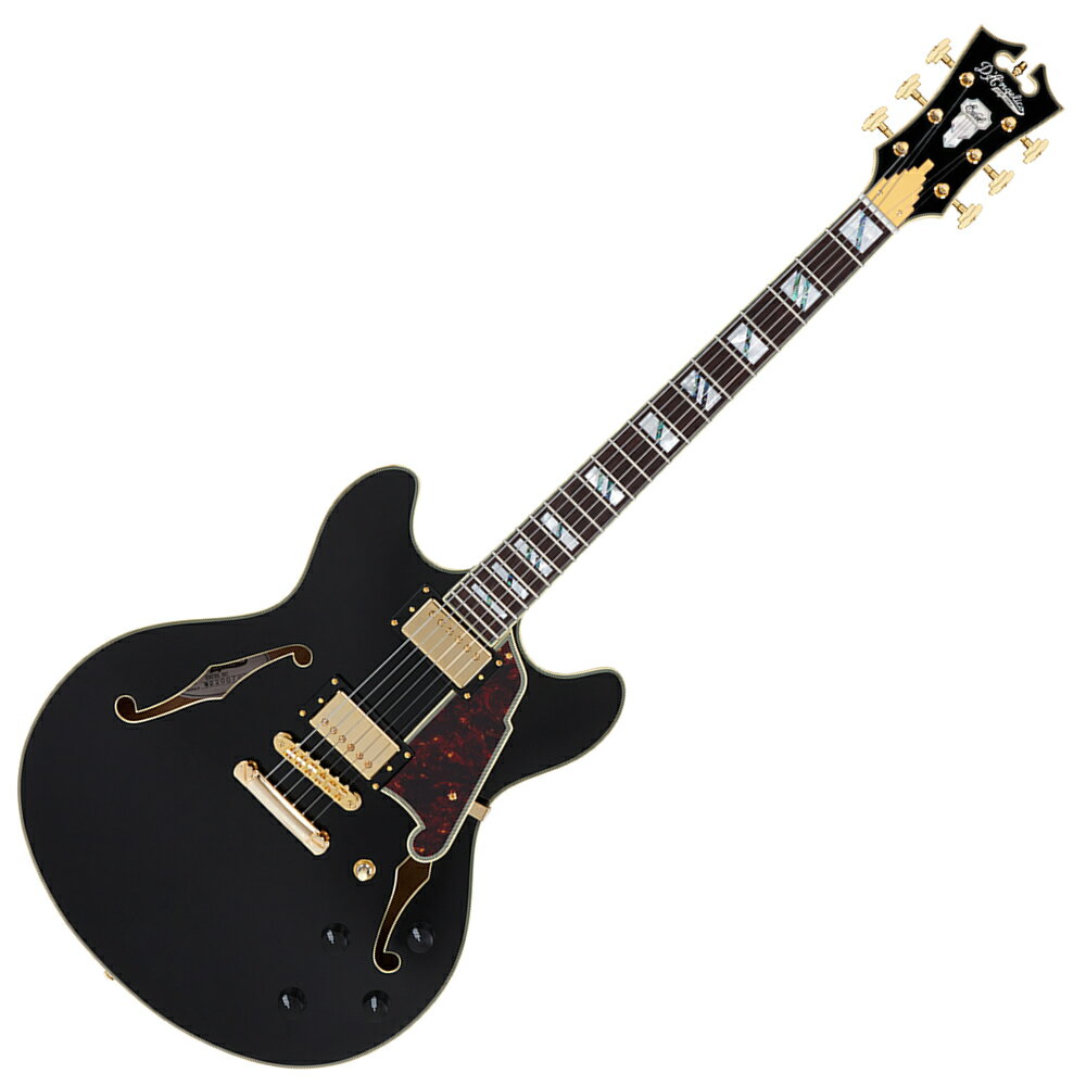 D'Angelico fBAWFR Excel DC Solid Black GLM^[