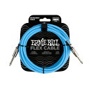 ERNIE BALL アニーボール EB 6412 FLEX CABLE 10’ SS BL 10フィート(約3メートル) 両側ストレートプラグ ブルー ギターケーブル