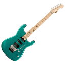 Charvel Pro-Mod San Dimas Style 1 HSS FR M Maple Fingerboard Aqua Flake エレキギターPro-Modシリーズは、Charvelの特徴である高性能ギターデザインの革新性を継承し、現代のプレイヤーが必要とする最新のテクノロジーと最高級の機能を提供します。高速演奏に最適なPro-Mod San Dimas Style 1 HSS FR Mは、灼熱のサウンド、洗練されたスタイリング、快適な演奏性とパフォーマンスを誇ります。San Dimasアルダーボディに、環境変化による影響に強いグラファイト補強ロッドを備えたボルトオンメイプルネックを組み合わせています。また、指板エッジを丁寧にロールオフさせることで、長期にわたり使い込んだ愛器のような馴染んだ感触を実現しています。12〜16インチのコンパウンドラジアスメイプル指板には22本のジャンボフレットとブラックドットインレイを採用し、ヒールマウントのトラスロッドアジャストメントにより、素早く便利にネックの調整ができます。Seymour Duncan JB TB-4ブリッジハムバッカー、Seymour Duncan Custom Flat Strat SSL-6ミドルシングルコイルピックアップとCustom Flat Strat SSL-6 RWRPネックピックアップは、振動伝達を高めるためにボディにダイレクトマウントされています。この3基のパワフルなピックアップは、ブリッジポジションでは際立ったブルースやメタルのソロに最適で、アグレッシブなハーモニクスを提供し、ミドルとネックポジションでは高出力と煌びやかなストラトキャスター風トーンを絶妙なバランスでブレンドしました。5ウェイスイッチイング、ボリュームコントロール、No-Loadトーンといったコントロール類は、ポジション1から9までは通常のトーンコントロールと同様に動作し、ポジション10で回路から切り離され、ギターの自然でクリアなトーンを提供します。Floyd Rose 1000 Series Double Lockingトレモロブリッジシステムは、チューニングの安定性を維持しつつ過激なアーミングが可能で、立ち上がりの良いハーモニクスを付与します。【spec】Body Material: AlderBody Finish: GlossNeck: Maple, Speed Neck with Rolled Fingerboard EdgesNeck Finish: Hand-Rubbed Satin Urethane (576), Hand-Rubbed Urethane (513)Fingerboard: Maple, 12”-16” Compound Radius (304.8 mm to 406.4 mm)Frets: 22, JumboPosition Inlays: Black Dot (Maple)Nut (Material/Width): Floyd Rose 1000 Series Locking, 1.6875” (42.86 mm)Tuning Machines: Charvel-Branded Die-CastScale Length: 25.5” (64.77 cm)Bridge: Floyd Rose 1000 Series Double-Locking Tremolo (Recessed)Pickups: Seymour Duncan JBTM TB-4 (Bridge), Seymour Duncan Custom Flat Strat SSL-6 Sin- gle-Coil (Middle), Seymour Duncan Custom Flat Strat SSL-6 RWRP Single-Coil (Neck)Pickup Switching: 5-Position Blade: Position 1. Full Bridge Pickup, Position 2. Bridge Inner Coil and Middle Pickup, Position 3. Bridge Outer Coil and Neck Pickup, Position 4. Middle and Neck Pick- up, Position 5. Full Neck PickupControls: Volume, No-Load ToneControl Knobs: Knurled Flat-TopHardware Finish: ChromeStrings: Nickel Plated Steel (.009-.042 Gauges)Case/Gig Bag: Optional Charvel Style 1/2 Economy Case (p/n 099-0612-100); Optional Charvel Multi- Fit Gig Bag (p/n 299-1414-006)