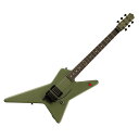 EVH イーブイエイチ Limited Edition Star Matte Army Drab エレキギター限定モデルのEVH Starは、エディ・ヴァン・ヘイレンが初期のヴァン・ヘイレン・サウンドを完成させるために使用したギターの1つを現代的にアレンジしたものです。バスウッドボディとシングルEVH Wolfgangハムバッカーのコンビネーションにより、レゾナンス豊かなトーン、サスティン、そして滑らかなクランチサウンドを体験できます。キルスイッチで印象的なスタッターエフェクトを演出することも可能です。快適なメイプルネックに、速弾きに理想的なコンパウンドラジアスエボニー指板を採用し、強烈なリフや軽快な単音弾きを縦横無尽に繰り広げることが可能です。さらに、トップマウントのD Tuna付きFloyd Roseトレモロは、大きなサスティーンを生み出し、強烈なアーミングを容易に再現することができ、さらに指先ひとつの操作で簡単にドロップDチューニングへのアクセスも可能です。EVH Limited Edition Starは、クラシックなVan Halenのヴァイブスに包まれ、極上のトーンと電光石火のプレイアビリティを提供する至宝のモデルを提供します。【スペック】・プロダクトネーム：Limited Edition Star, Ebony Fingerboard, Matte Army Drab・モデル番号：5108007520・シリーズ：Star・オリエンテーション：Right-Hand・カラー：Matte Army Drab・原産国：MX・ヘッドストック：EVH・ネック：4-Bolt・ネックフィニッシュ：Hand-Rubbed Satin Urethane・ネックシェイプ：EVH Modified "C" Backshape・ネック：4-Bolt・フィンガーボードラジアス：12" to 16" Compound Radius (304.8 mm to 406.4 mm)・フィンガーボードの素材：Ebony・ポジションインレイ：Cream Dot・サイドドット：・フレット数：22・トラスロッド：Dual-Action with Wheel・トラスロッドナット：Heel-Mounted Spoke Wheel Adjustment・ナット：Floyd Rose R3 Locking・ナット幅：1.69" (43 mm)・ナットの素材：Floyd Rose R3 Locking・ボディ：Basswood・ボディフィニッシュ：Matte・ボディシェイプ：Star・ボディ素材：Basswood・ブリッジ：EVH-Branded Floyd Rose Locking Tremolo with EVH D-Tuna・Bridge Mounting：2-Point Modern・Tremolo Block：Brass・ピックアップカバー：Black・コントロールノブ：Black Knurled with White Indicator・ハードウェアフィニッシュ：Black・チューニングマシーン：EVH-Branded Gotoh・String Trees：Floyd Rose Retainer Bar・ストリング：EVH Nickel Plated Steel (.009-.042 Gauges)・トレモロアーム：Floyd Rose 1000 Series Locking・ストラップボタン：Oversized・ブリッジピックアップ：EVH Wolfgang Humbucking・ピックアップコンフィギュレーション：H・コントロール：Volume (500K EVH Bourns Low Friction Pot) with Treble Bleed Circuit・スウィッチ：None・Auxiliary Switching：Kill Switch・ポテンショメーター：500k Low Friction EVH/Bourns・フレットサイズ：Jumbo・スケール：25.5" (64.77 cm)・トラスロッドレンチ：2.5 mm Hex・スタイル：1 Humbucking / 1 Volume・ギグバック付き