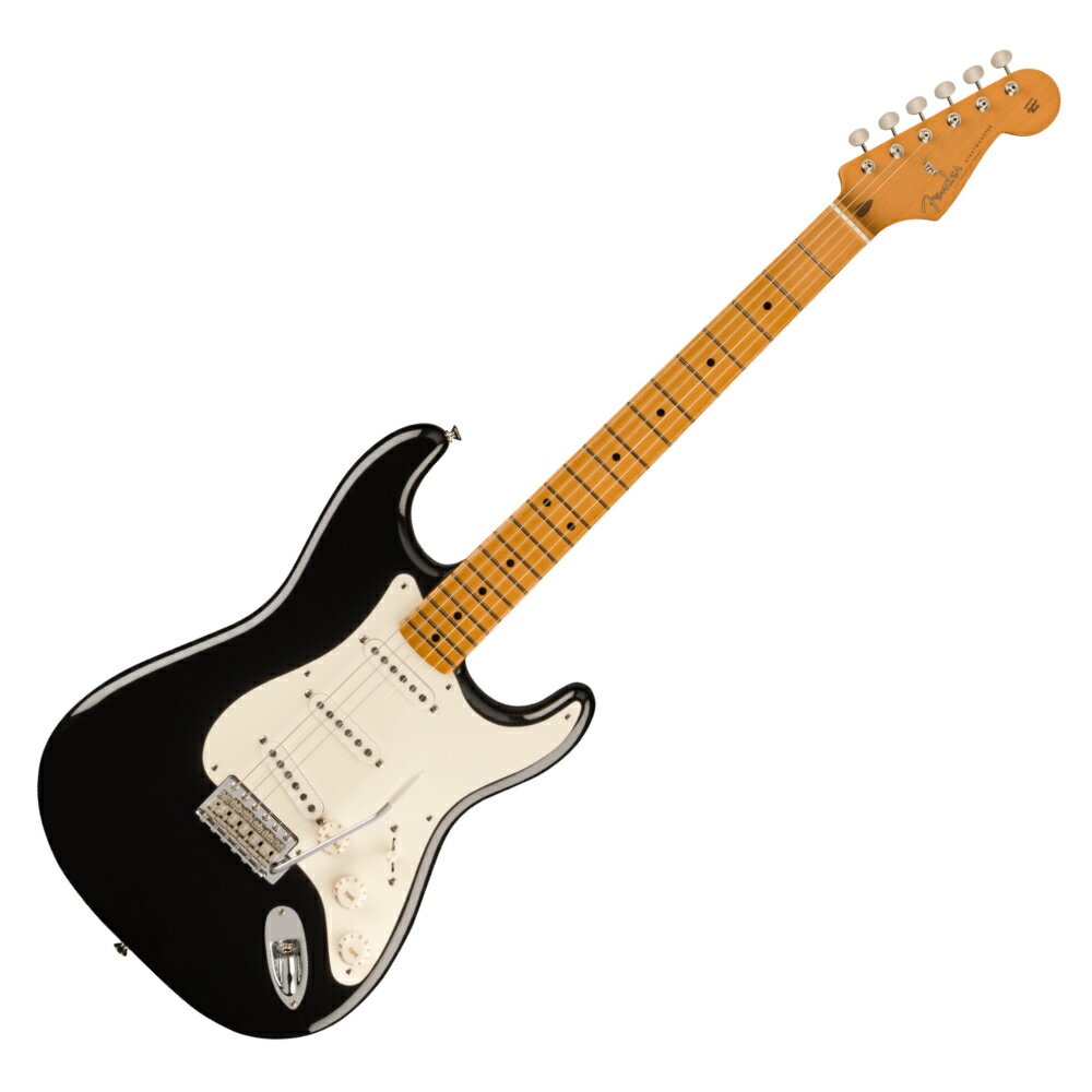 Fender フェンダー Vintera II 50s Stratocaster MN BLK エレキギター ストラトキャスターVintera II 50s Stratocasterは、50年代のタイムレスなサウンドを現代に蘇らせ、フェンダーならではのアイコニックなルックス、インスピレーション、比類ないトーンを提供します。Vintera II 50s Stratocasterは、アルダーボディとメイプルネックを採用し、パンチと透明感に溢れたクラシックなフェンダートーンを実現します。7.25インチラジアス指板とヴィンテージトールフレットにより、大胆なベンディングや繊細なビブラートが可能で、ヴィンテージの快適さが得られます。3基のヴィンテージスタイル'50sピックアップは、煌びやかさと温かみのあるクラシックなフェンダーサウンドを提供します。ヴィンテージスタイルのシンクロナイズドトレモロにより表情豊かなアーミングが可能で、ヴィンテージスタイルのチューニングマシンは、クラシックなルックスに加え、より細かいギア比とチューニングの安定性を向上させます。Vintera II 50s Stratocasterのクラシックなヴィンテージフィールと比類なきフェンダーサウンドで、あなたにしかできない、新たな音楽の歴史を刻み始めましょう。【FEATURES】■ アルダーボディ■ 7.25インチラジアスのメイプル指板、ヴィンテージトールフレット■ Mid-'50s Soft "V"ネックシェイプ■ ヴィンテージスタイル'50sピックアップ■ ヴィンテージスタイルのベントスチールサドル付きシンクロナイズドトレモロ■ ヴィンテージスタイルチューニングマシン【スペック】・プロダクトネーム：Vintera II '50s Stratocaster, Maple Fingerboard, Black・モデル番号：0149012306・シリーズ：Vintera II・オリエンテーション：Right-Hand・カラー：Black・原産国：MX・ヘッドストック：Stratocaster・ネック：4-Bolt Standard・ネックフィニッシュ：Gloss Urethane・ネックシェイプ：Mid '50s Soft "V"・ネック：4-Bolt Standard・フィンガーボードラジアス：7.25" (184.1 mm)・フィンガーボードの素材：Maple・ポジションインレイ：Black Dot・サイドドット：・フレット数：21・トラスロッド：Vintage-Style Butt Adjust・トラスロッドナット：Vintage-Style Butt Adjust・ナット：Synthetic Bone・ナット幅：1.650" (42 mm)・ナットの素材：Synthetic Bone・ボディ：Alder・ボディフィニッシュ：Gloss Polyester・ボディシェイプ：Stratocaster・ボディ素材：Alder・ブリッジ：6-Saddle Vintage-Style Synchronized Tremolo with Bent Steel Saddles・Bridge Mounting：6-Screw Vintage-Style・ピックガード：1-Ply White・ピックアップカバー：Parchment・コントロールノブ：Parchment Plastic・Switch Tip：Parchment・ハードウェアフィニッシュ：Nickel/Chrome・チューニングマシーン：Fender Vintage-Style・String Trees：Butterfly・ストリング：Fender USA 250L Nickel Plated Steel (.009-.042 Gauges), PN 0730250403・トレモロアーム：Screw-In・ネックプレート：4-Bolt Vintage-Style・ストラップボタン：Vintage-Style・ブリッジピックアップ：Vintage-Style '50s Single-Coil Strat・ミドルピックアップ：Vintage-Style '50s Single-Coil Strat・ネックピックアップ：Vintage-Style '50s Single-Coil Strat・ピックアップコンフィギュレーション：SSS・コントロール：Master Volume, Tone 1. (Neck/Middle Pickups), Tone 2. (Bridge Pickup)・スウィッチ：5-Position Blade: Position 1. Bridge Pickup, Position 2. Bridge and Middle Pickup, Position 3. Middle Pickup, Position 4. Middle and Neck Pickup, Position 5. Neck Pickup・フレットサイズ：Vintage Tall・スケール：25.5" (64.77 cm)・ギグバック付き