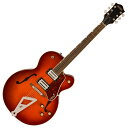 GRETSCH グレッチ G2420 Streamliner Hollow Body with Chromatic II Fireburst エレキギターリフレッシュされたStreamliner Collectionは、グレッチギターの輝かしい過去の要素を再訪し、エキサイティングな新機能と驚くことで、優れたパフォーマンス、サウンド、スタイルを驚くべき価値で提供します。G2420 Streamliner Hollow Body Single-Cut with Chromatic II Tailpieceは、高次元のサウンドとパフォーマンスを求める現代の興味のために設計されています。G2420はモダンなサウンド、最新のエレクトロニクス、正真正銘のエレガントなスタイリングをフィーチャーし、「That Great Gretsch Sound!」を体現する、大胆なプレイヤーの欲求を満たすギターです。新開発のBroad'Tron BT-3Sハムバッカーを搭載フルホロウ構造のアーチドメイプルボディは、豊かな響きと深いレゾナンス、スケール感のあるビッグボディサウンドを実現ソフト「C」シェイプのナトーネック12インチラジアスローレル指板、パーロイドNeo Classicサムネイルインレイ、22本のミディアムジャンボフレットを採用ボーンナットマスターボリューム、マスタートーン、各ピックアップのボリュームコントロールにより、柔軟なトーン設計が可能ですマスターボリュームにPush/Pullコイルスプリット機能を内蔵ラジオノブコントロール固定式ローレルベース付きAdjusto-Maticブリッジクロマチック IIテイルピース3枚べっ甲柄ピックガードニッケルハードウェア●GeneralシリーズStreamlinerオリエンテーションRight-HandカラーFireburst原産国ID●Neckネック : Natoネックフィニッシュ : Glossネックシェイプ : Soft "C"ネック : Set-Neckフィンガーボードラジアス : 12" (305 mm)フィンガーボードの素材 : Laurelポジションインレイ : Pearloid Neo-Classic Thumbnailフレット数 : 22ナット : Boneナット幅 : 1.6875" (42.86 mm)ナットの素材 : Bone●Bodyボディ : Laminated Mapleボディフィニッシュ : Glossボディシェイプ : Streamliner Hollow Bodyボディトップ : Arched Laminated MapleボディバインディングAged White with B/W/B Purflingボディバック : Arched Laminated MapleBODY STYLE : Gretsch Hollow Body Guitarsボディ素材 : Laminated MapleCUTAWAY : Single Cutawayブレイシング : Trestle Blockウェイスト : 9.75" (248 mm)SOUND HOLE : F-Holes●Hardwareブリッジ : Adjusto-Maticブリッジカバー/テイルピース : Bigsby B60BRIDGE MOUNTING : Securedピックガード : 3-Ply Tortoiseshell(ベッコウ柄) with Gold Gretsch Logoピックアップカバー : Nickelコントロールノブ : Gretsch Radio KnobSWITCH TIP : Blackハードウェアフィニッシュ : Nickelチューニングマシーン : Die-Cast Sealedストリング : Nickel Plated Steel (.010-.046 Gauges)ストラップボタン : Standard Strap Button●Electronicsブリッジピックアップ : Broad'Tron BT-3Sネックピックアップ : Broad'Tron BT-3Sピックアップコンフィギュレーション : Broad'Tron / Broad'Tronコントロール : Volume 1. (Neck Pickup), Volume 2. (Bridge Pickup), Master Tone, Master Volume with Push/Pull for Coil Splitスウィッチ : 3-Position Toggle: Position 1. Bridge Pickup, Position 2. Bridge And Neck Pickups, Position 3. Neck PickupAUXILIARY SWITCHING : Push/Pull Pot (for Coil Split)●Measurements寸法 : 5.70x17.80x46.30 INSHIPPING WEIGHT : 11.90 LBアッパーバウト : 11.625" (295 mm)ローワーバウト : 16" (406 mm)BODY DEPTH : 2.75" (70 mm)フレットサイズ : Medium Jumboスケール : 24.75" (629 mm)