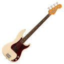 Fender フェンダー Vintera II 60s Precision Bass RW OWT エレキベース プレシジョンベースVintera II 60s Precision Bassは、60年代のタイムレスなサウンドを現代に蘇らせ、フェンダーならではのアイコニックなルックス、インスピレーション、比類ないトーンを提供します。Vintera II 60s Precision Bassは、アルダーボディにローズウッド指板のメイプルネックを採用し、パンチと透明感に溢れたクラシックなフェンダートーンを実現します。60年代初期の"C"シェイプネックは、直感的で魅力的なプレイアビリティを提供する60年代モデルのネックプロファイルをベースに設計されており、7.25インチラジアス指板とヴィンテージトールフレットにより、大胆なベンディングや繊細なビブラートが可能で、ヴィンテージの快適さが得られます。ヴィンテージスタイルの60年代初期のスプリットコイルピックアップは、温かでダイナミック、パワフルなフェンダーサウンドを提供します。ヴィンテージスタイルの4サドル式ブリッジとチューニングマシンは、クラシックなルックスに加え、イントネーションとチューニングの安定性を向上させます。Vintera II 60s Precision Bassのクラシックなヴィンテージフィールと比類なきフェンダーサウンドで、あなたにしかできない、新たな音楽の歴史を刻み始めましょう。【FEATURES】■ アルダーボディ■ 7.25インチラジアスのローズウッド指板、ヴィンテージトールフレット■ 60年代初期の"C"ネックシェイプ■ ヴィンテージスタイルEarly-'60sスプリットコイルピックアップ■ ヴィンテージスタイルチューニングマシン■ ヴィンテージスタイル4スレデッドスチールサドル式ブリッジ【スペック】・プロダクトネーム：Vintera II '60s Precision Bass, Rosewood Fingerboard, Olympic White・モデル番号：0149220305・シリーズ：Vintera II・オリエンテーション：Right-Hand・カラー：Olympic White・原産国：MX・ヘッドストック：Precision Bass・ネック：4-Bolt Standard・ネックフィニッシュ：Gloss Urethane・ネックシェイプ：Early '60s "C"・ネック：4-Bolt Standard・フィンガーボードラジアス：7.25" (184.1 mm)・フィンガーボードの素材：Slab Rosewood・ポジションインレイ：White Dot・サイドドット：・フレット数：20・トラスロッド：Vintage-Style Butt Adjust・トラスロッドナット：Vintage-Style Butt Adjust・ナット：Synthetic Bone・ナット幅：1.75" (44.45 mm)・ナットの素材：Synthetic Bone・ボディ：Alder・ボディフィニッシュ：Gloss Polyester・ボディシェイプ：Precision Bass・ボディ素材：Alder・ブリッジ：4-Saddle Vintage-Style with Threaded Steel Saddles・Bridge Mounting：5-Screw Vintage-Style・ピックガード：4-Ply Tortoiseshell（べっ甲柄）・ピックアップカバー：Black・コントロールノブ：Knurled Flat-Top・ハードウェアフィニッシュ：Nickel/Chrome・チューニングマシーン：Vintage-Style Open-Back・String Trees：Vintage-Style Disc・ストリング：Fender USA 7250M Nickel Plated Steel (.045-.105 Gauges), PN 0737250406・ネックプレート：4-Bolt Vintage-Style・ストラップボタン：Vintage-Style・ミドルピックアップ：Vintage-Style '60s Split Single-Coil Precision Bass・ピックアップコンフィギュレーション：Split Single-Coil・コントロール：Master Volume, Master Tone・スウィッチ：None・フレットサイズ：Vintage Tall・スケール：34" (86.36 cm)・ギグバック付き