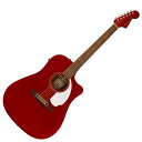Fender フェンダー REDONDO PLAYER CAR WN Candy Apple Red エレアコ アコースティックギターアイコニックなフェンダーエレクトリックギターにインスパイアされてデザインされたCalifornia Playerアコースティックギターは、アメリカ西海岸の冒険と自由の精神を内包し、ミュージシャンを創造性の探求へと誘います。Xブレーシングが施されたソリッドスプルーストップとサペリ材のバック＆サイドで構成されたRedondo Playerのドレッドノートボディは、様々な音楽シーンに対応するスケール感のある音量で、深く、力強いサウンドを生み出します。弾きやすいスリムなCシェイプのナトーネック、25.5インチスケール長、ティルトバック式6インラインヘッドストックなど、フェンダーエレキギターのDNAから生まれた個性的なルックスが特徴です。また、スムーズで正確なチューニングを可能にするヴィンテージスタイルのチューニングマシン、繊細なハーモニクスを生み出すGraphTech NuBoneナットとサドルなど、注目すべきディテールが満載です。また、Fishman Flexプリアンプシステムを搭載し、アンプやレコーディング機器に接続した際に、ギター本来のサウンドを忠実に再現することが可能です。大胆で目を引くユニークなCalifornia Seriesアコースティックギターは、快適な演奏性、優れたサウンド、際立ったスタイリングを備え、他のプレイヤーとは一線を画すユニークな演奏を目指す人たちのために作られています。FEATURESカッタウェイ付きFender Redondo ドレッドノートボディシェイプソリッドスプルーストップ、サペリバック＆サイドSlim “C”ネックシェイプ、ティルトバック6インラインヘッドストックFishman Flexエレクトロニクスとアンダーサドルピエゾトランスデューサー25.5インチスケール●Generalシリーズ：Californiaオリエンテーション：Right-Handカラー：Candy Apple Red原産国：ID●Neckヘッドストック:Tilt-Back Stratocasterネック:Natoネックフィニッシュ:Satin Urethaneネックシェイプ:Slim "C"フィンガーボードラジアス:15.75" (400 mm)フィンガーボードの素材:Walnutポジションインレイ:White Dotフレット数:20トラスロッド:Modern Heel Adjustトラスロッドナット:4 mm Hexナット:Graph Tech NuBoneナット幅:1.69" (43 mm)ナットの素材:Graph Tech NuBone●Bodyボディ:Solid Spruce Top with Laminated Sapele Back and Sidesボディフィニッシュ:Satinボディシェイプ:Redondoボディトップ:Solid Sitka Spruceボディバインディング:Aged Whiteボディバック:Sapeleボディサイド:SapeleBODY STYLE:Redondoボディ素材:Solid Spruce Top with Laminated Sapele Back and SidesCUTAWAY:Yesブレイシング:Scalloped Xウェイスト:10.83" (275 mm)ロゼット:2-Ring B/W/BSOUND HOLE:100mm Diameter Soundhole●Hardwareブリッジ:Modern VikingBRIDGE PINS:Aged White with Black Dotsピックガード:3-Ply Whiteハードウェアフィニッシュ:Nickelチューニングマシーン:Vintage-Styleストリング:Fender Dura-Tone 880L Coated 80/20 (.012-.052 Gauges), PN 0730880303ストラップボタン:Vintage-Style●Electronicsコントロール:Volume, Tone, Push Tone Knob For Phase ControlSPECIAL ELECTRONICS:Fishman Flex●Measurementsアッパーバウト:11.5" (29.2 cm)ローワーバウト:16" (40.6 cm)BODY DEPTH:3.94" (100 mm) Front to 4.92" (125 mm) RearBODY LENGTH1:9.875" (504.8mm)フレットサイズ:2.4mmスケール:25.6" (650 mm)●Accessoriesトラスロッドレンチ:4 mm Hex (Allen)ソフトケース付属