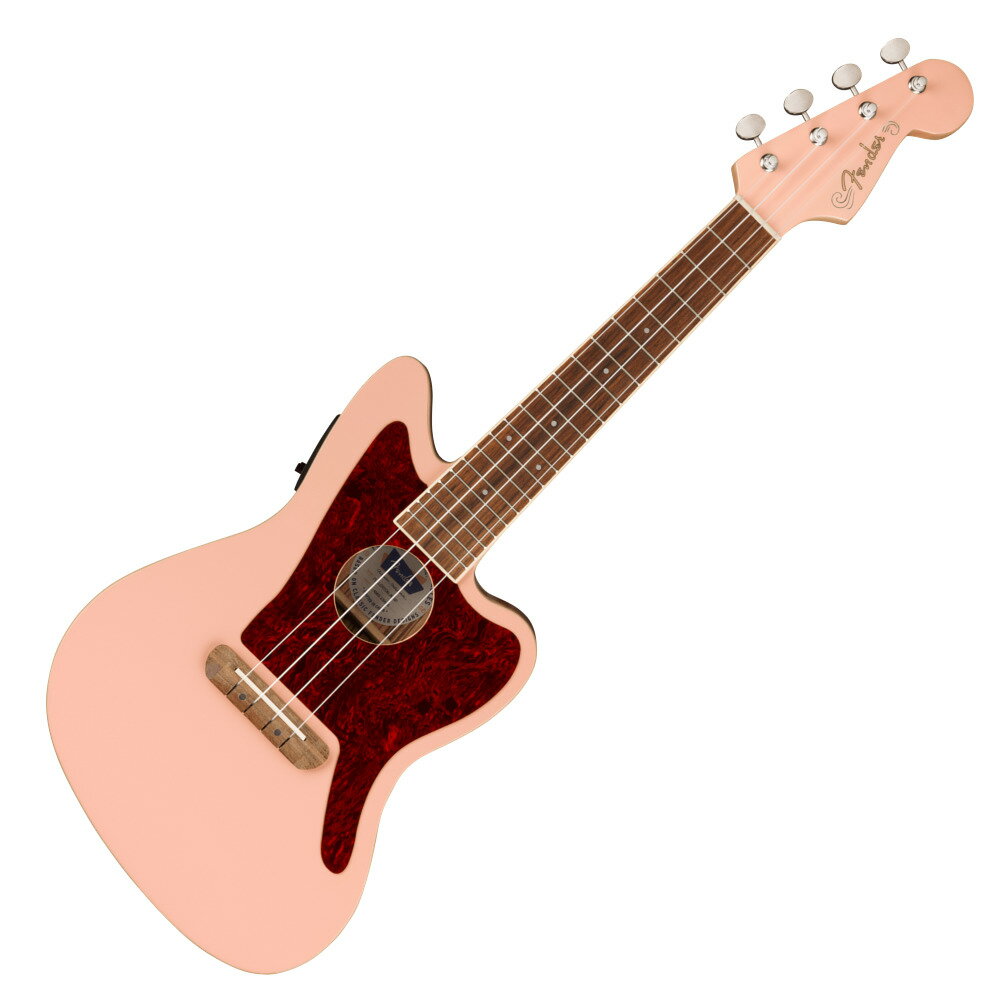 Fender フェンダー Fullerton Jazzmaster Uke Walnut Fingerboard べっ甲柄 Pickguard Shell Pink コンサートサイズ エレクトリックウクレレ