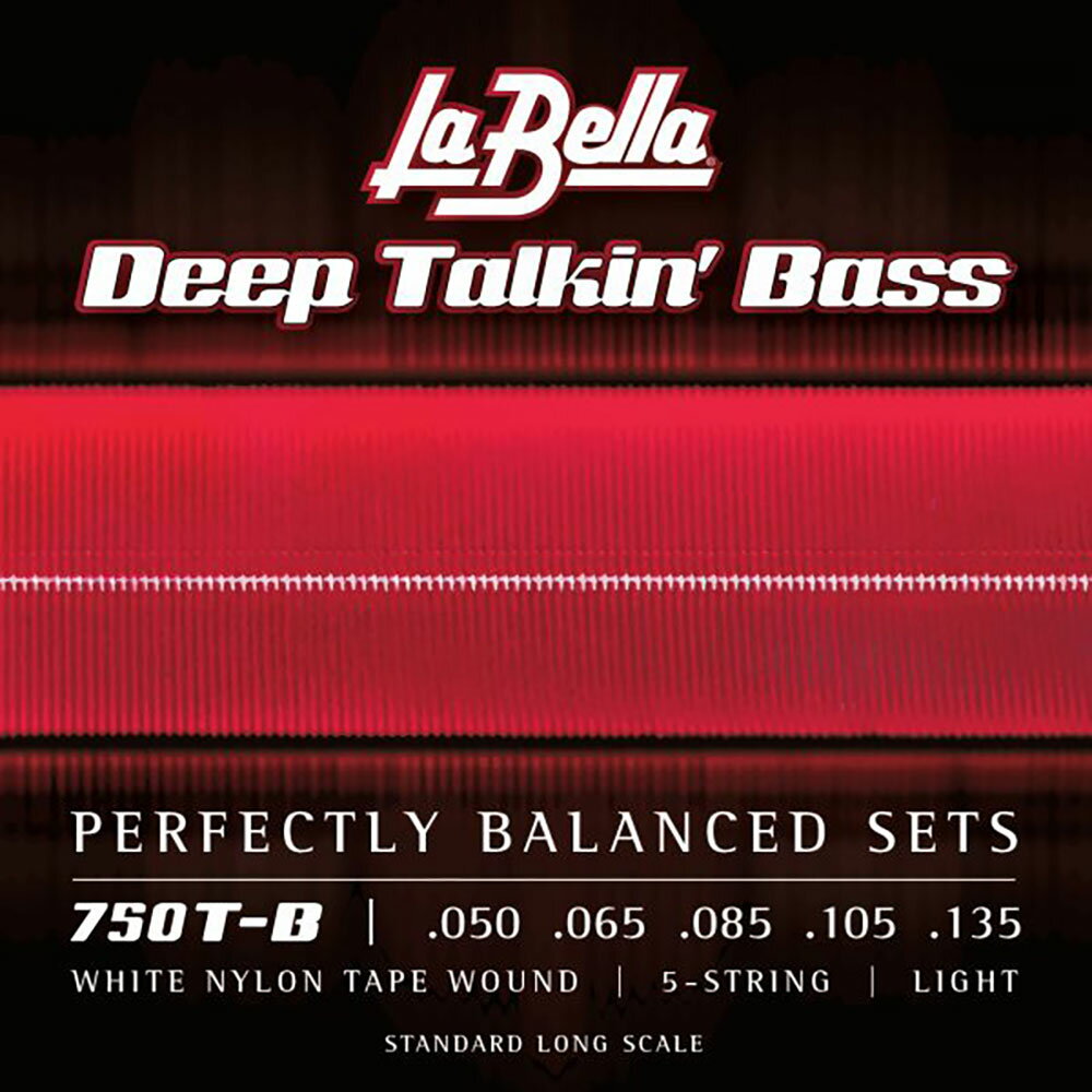 ラベラ 弦 1セット La Bella 750T-B White Nylon Tape Wound 50-135 5弦エレキベース弦