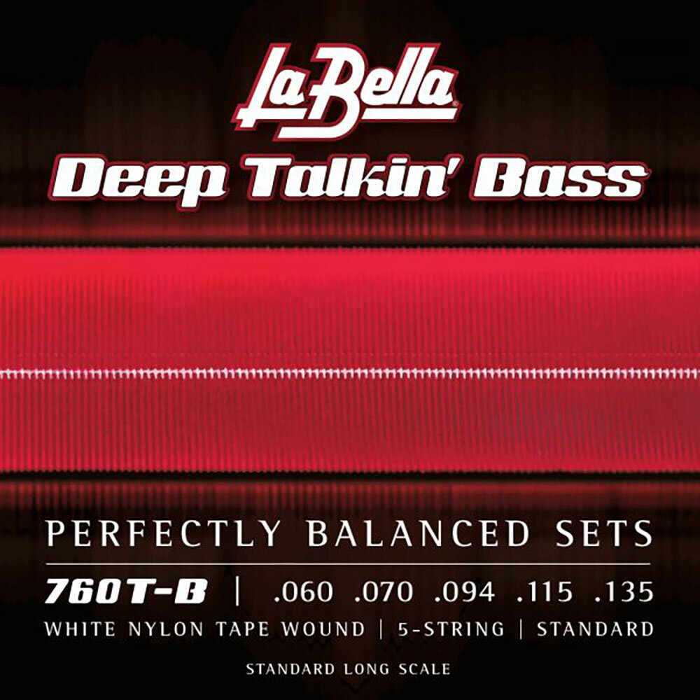 ラベラ 弦 1セット La Bella 760T-B White Nylon Tape Wound 60-135 5弦エレキベース弦