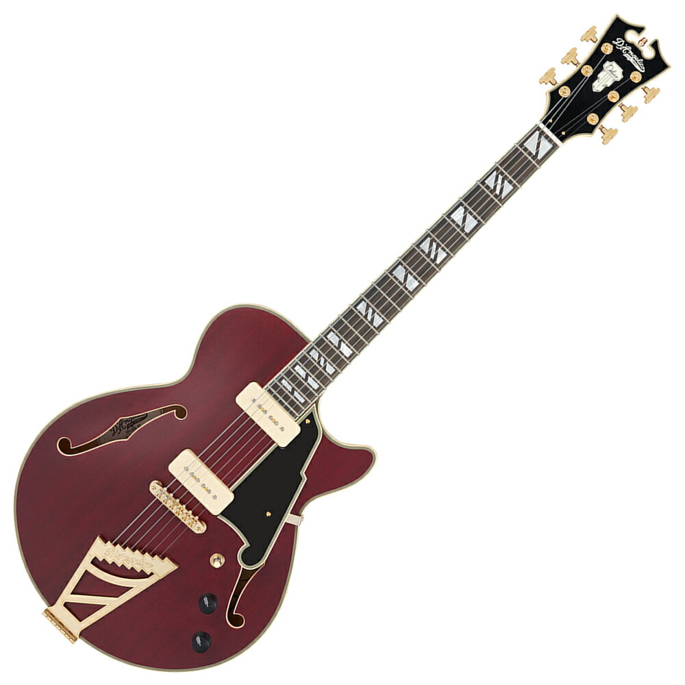 D'Angelico ディアンジェリコ Deluxe SS P-90 Satin Trans Winey セミアコ エレキギター