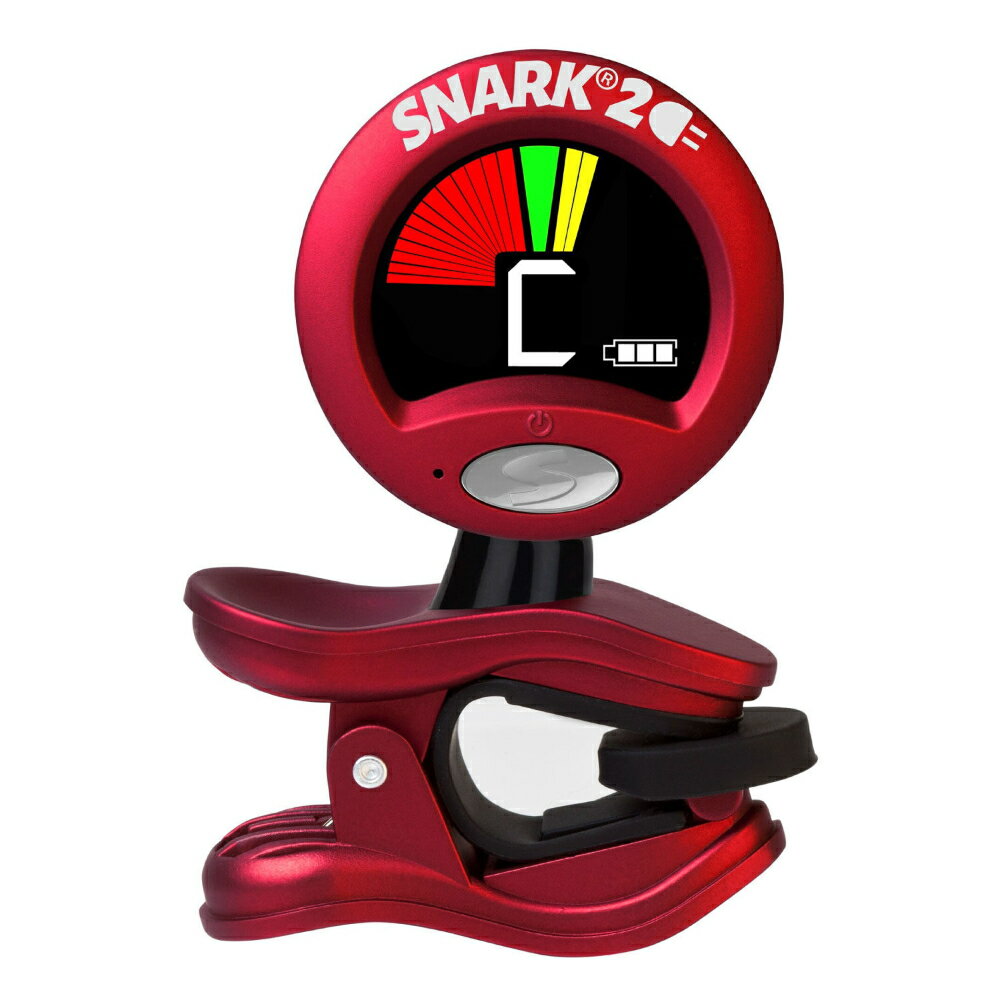 SNARK スナーク SNARK2 充電式クリップチューナーSNARK-2はリチウムイオンバッテリーを内蔵したピッチキャリブレーション機能付きのクロマチックチューナーです。付属のUSBケーブルでUSB電源から充電が可能。もう電池交換の必要はありません。また、オートパワーオフ機能を搭載し、電源の切り忘れ等による電池残量の低下を防ぎます。A=415~466Hzのピッチキャリブレーション機能を搭載し、あらゆる演奏環境に対応可能。もちろん、SNARKチューナーの特徴である、見やすいLCDディスプレイと自由な角度設定が可能なジョイント部、しっかりとホールドでき、つまみやすいクリップ部、各ジョイントには「バルカナイズドラバー」を搭載し、角度変更時はもちろん、落下時の衝撃も吸収できる頑丈な設計です。【Spec】音律：12 平均律キャリブレーション：A=415〜466Hzサイズ：80×60×40mm機能：パワーセーブ機能/ピッチキャリブレーション機能電源：内蔵リチウムイオンバッテリー充電端子：MicroUSB-USB TypeA （ケーブル付属）本体サイズ：80×60×40mm充電時間：約1.5時間満充電時使用可能時間：約4.25時間本体重量：約36gパッケージサイズ：約90gパッケージ重量：107×90×57(mm)付属クロスサイズ：70×70mm付属品：充電用USBケーブル、保護ケース、クリーニングクロス