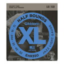 D'Addario ダダリオ EHR350 Jazz Light ハーフワウンド エレキギター弦 XL HALF ROUNDS (SEMI-FLAT WOUND)403ステンレススチールを使用したハーフラウンドは、一度ラウンドワウンド弦を巻いた後、表面が滑らかになるまで高精度な研磨加工処理を行った弦です。ラウンドワウンド弦のトーンキャラクターと柔軟性は保ちつつも独特の質感を持った弦となっています。ゲージ：Jazz Light1st:0.0122nd:0.0163rd:0.0244th:0.0325th:0.0426th:0.052