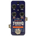 ELECTRO-HARMONIX エレクトロハーモニクス PICO TRIBORO BRIDGE オーバードライブ ディストーション ファズ ギターエフェクターオーバードライブ、ディストーション、ファズの世界をコンパクトなピコサイズに凝縮！EHX Pico Triboro Bridgeは、幅広いトーンの可能性を持つトライモード・ドライブボックスです。オーバードライブ、ディストーション、ファズの各モードを搭載し、ゲインのギャップを埋めてくれます。パワフルなEQ、インプット・コンターを備えたピコサイズのTriboro Bridgeはあなたのトーンの要となり、ドライブペダルのルーティーンから解放します。Overdriveモードではゲインスペクトラムはロー〜ミッドまでで、オープンなヴォイシングで軽快な常時ONのドライブサウンドやソロブーストに使用できます。Distortionモードでは、クランチリズム〜完全にサチュレートしたリードまでトーンのゲイン・ステージングを追加できます。Fuzzモードでは、上限を超えたゲインやゲート、ローパス・フィルターによって、ペダルを全く別のものに変身させることができます。Triboro Bridgeのコントロールは、VolumeとGainノブでトーン全体の出力とサチュレーションをコントロールします。OverdriveとDistortionモードでは、TrebleとBassノブがバクサンドールタイプの EQとして機能し、シンプルかつ効果的なトーンシェイピングが可能です。Fuzzモードでは、TrebleノブはFuzzのノイズゲート・スレッショルドをコントロールするゲートとなり、Bassノブは極端なトーン・バリエーションを生むローパス・フィルターをコントロールします。さらに、Triboro Bridgeにはインプット・コンターリングEQが搭載されており、インプットのトーンに適用することですべてのモードでよりモダンなトーンを得ることができます。SPECS・ Overdrive、Distortion、Fuzzモードによる幅広いサチュレーション・ OD/DistモードでハイエンドをブーストまたはカットするTrebleコントロール・ OD/DistモードでローエンドをブーストまたはカットするBassコントロール・ ゲートとローパス・フィルターを備えたFuzzモード・ よりモダンなトーンを作り出す選択可能なインプット・コンターリングEQ・ JP9.6VDC-200アダプター付属