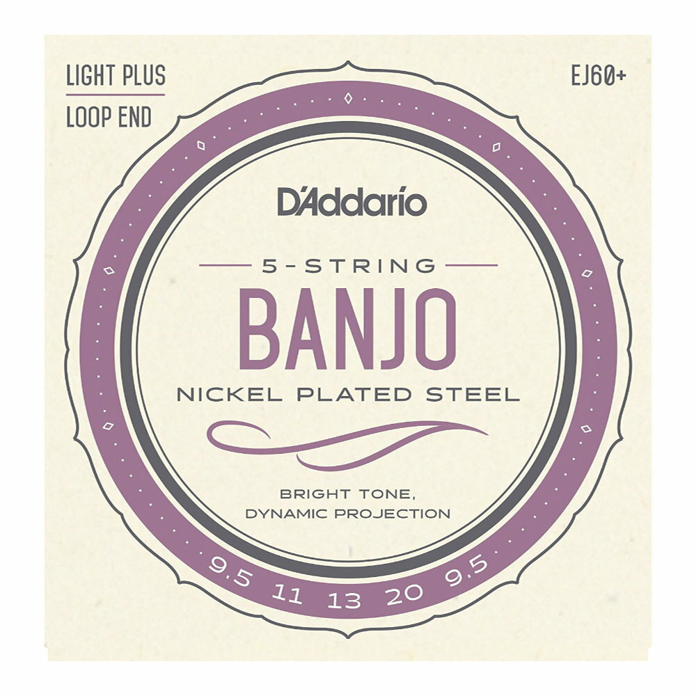 D'Addario ꥪ EJ60+ 5-String Banjo Nickel Plated Light Plus 9.5-20 Х󥸥硼