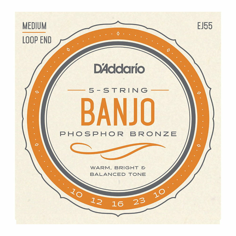 D'Addario ダダリオ EJ55 5-String Banjo Phosphor Bronze Medium 10-23 バンジョー弦