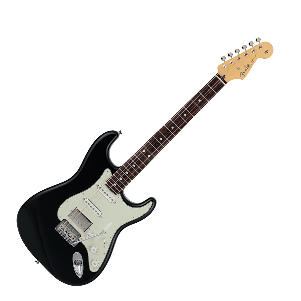 Fender フェンダー 2024 Collection Made in Japan Hybrid II Stratocaster HSS RW Black エレキギター ストラトキャスターMade in Japan Hybrid IIは、ヴィンテージなルックスはそのままに、プレイヤーや音楽のジャンルを選ばないオールマイティーなモダンスペックを盛り込んだ、まさに「ハイブリッド」と呼ぶにふさわしいシリーズです。リズム/リード問わず、どのギタリストやベーシストにもフィットする演奏性と楽器のトーンを兼ね備えた製品を、世界的にファンの多いMade in Japanで実現しました。Hybrid II StratocasterHSSは、Hybrid II Custom Voiced Single Coilピックアップとのバランスを重視した、パンチのあるハムバッキングサウンドからコイルスプリットをすることで歯切れの良いシングルコイルのカッティングサウンドまでをカバーする新設計のHybrid II Custom Voiced Humbuckingピックアップを装備し、ヴィンテージスタイルサドル付きの2点支持トレモロシステムを搭載。ヴィンテージロッキングチューナー、Modern "C"シェイプにサテンフィニッシュのネック、9.5インチラジアスの指板とナロートールフレットがスムーズなプレイヤビリティを提供します。【スペック】・プロダクトネーム：2024 Collection, Made in Japan Hybrid II Stratocaster HSS, Rosewood Fingerboard, Black・モデル番号：5661200306・シリーズ：Made in Japan Hybrid II・オリエンテーション：Right-Hand・カラー：Black・原産国：JP・ネック：Maple・ネックフィニッシュ：Satin Urethane Finish on Back, Gloss Urethane Finish on Front・ネックシェイプ：Modern "C"・フィンガーボードラジアス：9.5" (241 mm)・フィンガーボードの素材：Rosewood・ポジションインレイ：White Dot・フレット数：22・ナット：Bone・ナット幅：1.650" (42 mm)・ナットの素材：Bone・ボディ：Alder・ボディフィニッシュ：Gloss Polyester・ボディシェイプ：Stratocaster・ボディ素材：Alder・ブリッジ：2-Point Synchronized Tremolo with Vintage-Style Stamped Steel Saddles・ピックガード：3-Ply Mint Green・コントロールノブ：Eggshell・Switch Tip：Eggshell・ハードウェアフィニッシュ：Nickel/Chrome・チューニングマシーン：Vintage-Style Locking・ストリング：Nickel Plated Steel (.009-.042 Gauges)・ネックプレート：4-Bolt・ブリッジピックアップ：Hybrid II Custom Voiced Humbucking・ミドルピックアップ：Hybrid II Custom Voiced Single Coil Stratocaster・ネックピックアップ：Hybrid II Custom Voiced Single Coil Stratocaster・ピックアップコンフィギュレーション：HSS・コントロール：Master Volume, Tone 1. (Neck/Middle Pickup), Tone 2. (Bridge Pickup with Push/Pull Coil Select Feature)・スウィッチ：5-Position Blade: Position 1. Bridge Pickup, Position 2. Bridge and Middle Pickup, Position 3. Middle Pickup, Position 4. Middle and Neck Pickup, Position 5. Neck Pickup・フレットサイズ：Narrow Tall・スケール：25.5" (64.77 cm)・ケース付き