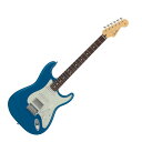 Fender フェンダー 2024 Collection Made in Japan Hybrid II Stratocaster HSS RW Forest Blue エレキギター ストラトキャスターMade in Japan Hybrid IIは、ヴィンテージなルックスはそのままに、プレイヤーや音楽のジャンルを選ばないオールマイティーなモダンスペックを盛り込んだ、まさに「ハイブリッド」と呼ぶにふさわしいシリーズです。リズム/リード問わず、どのギタリストやベーシストにもフィットする演奏性と楽器のトーンを兼ね備えた製品を、世界的にファンの多いMade in Japanで実現しました。Hybrid II StratocasterHSSは、Hybrid II Custom Voiced Single Coilピックアップとのバランスを重視した、パンチのあるハムバッキングサウンドからコイルスプリットをすることで歯切れの良いシングルコイルのカッティングサウンドまでをカバーする新設計のHybrid II Custom Voiced Humbuckingピックアップを装備し、ヴィンテージスタイルサドル付きの2点支持トレモロシステムを搭載。ヴィンテージロッキングチューナー、Modern "C"シェイプにサテンフィニッシュのネック、9.5インチラジアスの指板とナロートールフレットがスムーズなプレイヤビリティを提供します。【スペック】・プロダクトネーム：2024 Collection, Made in Japan Hybrid II Stratocaster HSS, Rosewood Fingerboard, Forest Blue・モデル番号：5661300318・シリーズ：Made in Japan Hybrid II・オリエンテーション：Right-Hand・カラー：Forest Blue・原産国：JP・ネック：Maple・ネックフィニッシュ：Satin Urethane Finish on Back, Gloss Urethane Finish on Front・ネックシェイプ：Modern "C"・フィンガーボードラジアス：9.5" (241 mm)・フィンガーボードの素材：Rosewood・ポジションインレイ：White Dot・フレット数：22・ナット：Bone・ナット幅：1.650" (42 mm)・ナットの素材：Bone・ボディ：Alder・ボディフィニッシュ：Gloss Polyester・ボディシェイプ：Stratocaster・ボディ素材：Alder・ブリッジ：2-Point Synchronized Tremolo with Vintage-Style Stamped Steel Saddles・ピックガード：3-Ply Mint Green・コントロールノブ：Eggshell・Switch Tip：Eggshell・ハードウェアフィニッシュ：Nickel/Chrome・チューニングマシーン：Vintage-Style Locking・ストリング：Nickel Plated Steel (.009-.042 Gauges)・ネックプレート：4-Bolt・ブリッジピックアップ：Hybrid II Custom Voiced Humbucking・ミドルピックアップ：Hybrid II Custom Voiced Single Coil Stratocaster・ネックピックアップ：Hybrid II Custom Voiced Single Coil Stratocaster・ピックアップコンフィギュレーション：HSS・コントロール：Master Volume, Tone 1. (Neck/Middle Pickup), Tone 2. (Bridge Pickup with Push/Pull Coil Select Feature)・スウィッチ：5-Position Blade: Position 1. Bridge Pickup, Position 2. Bridge and Middle Pickup, Position 3. Middle Pickup, Position 4. Middle and Neck Pickup, Position 5. Neck Pickup・フレットサイズ：Narrow Tall・スケール：25.5" (64.77 cm)・ケース付き