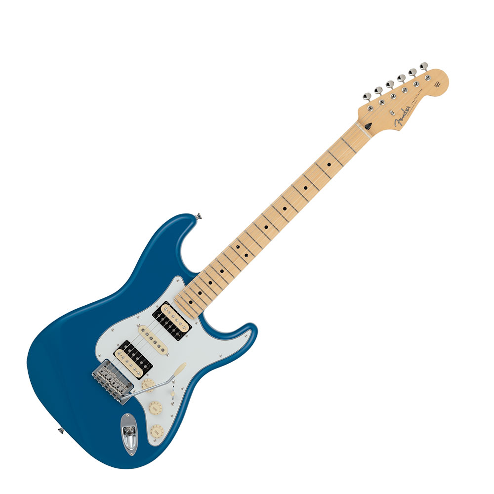 Fender フェンダー 2024 Collection Made in Japan Hybrid II Stratocaster HSH MN Forest Blue エレキギター ストラトキャスターMade in Japan Hybrid IIは、ヴィンテージなルックスはそのままに、プレイヤーや音楽のジャンルを選ばないオールマイティーなモダンスペックを盛り込んだ、まさに「ハイブリッド」と呼ぶにふさわしいシリーズです。リズム/リード問わず、どのギタリストやベーシストにもフィットする演奏性と楽器のトーンを兼ね備えた製品を、世界的にファンの多いMade in Japanで実現しました。Hybrid II StratocasterHSHは、Hybrid II Custom Voiced Single Coilピックアップとのバランスを重視した、パンチのあるハムバッキングサウンドからコイルスプリットをすることで歯切れの良いシングルコイルのカッティングサウンドまでをカバーする新設計のHybrid II Custom Voiced Humbuckingピックアップを装備し、ヴィンテージスタイルサドル付きの2点支持トレモロシステムを搭載。ヴィンテージロッキングチューナー、Modern "C"シェイプにサテンフィニッシュのネック、9.5インチラジアスの指板とナロートールフレットがスムーズなプレイヤビリティを提供します。【スペック】・プロダクトネーム：2024 Collection, Made in Japan Hybrid II Stratocaster HSH, Maple Fingerboard, Forest Blue・モデル番号：5661402318・シリーズ：Made in Japan Hybrid II・オリエンテーション：Right-Hand・カラー：Forest Blue・原産国：JP・ネック：Maple・ネックフィニッシュ：Satin Urethane Finish on Back, Gloss Urethane Finish on Front・ネックシェイプ：Modern "C"・フィンガーボードラジアス：9.5" (241 mm)・フィンガーボードの素材：Maple・ポジションインレイ：Black Dot・フレット数：22・ナット：Bone・ナット幅：1.650" (42 mm)・ナットの素材：Bone・ボディ：Alder・ボディフィニッシュ：Gloss Polyester・ボディシェイプ：Stratocaster・ボディ素材：Alder・ブリッジ：2-Point Synchronized Tremolo with Vintage-Style Stamped Steel Saddles・ピックガード：3-Ply Eggshell・コントロールノブ：Aged White・Switch Tip：Aged White・ハードウェアフィニッシュ：Nickel/Chrome・チューニングマシーン：Vintage-Style Locking・ストリング：Nickel Plated Steel (.009-.042 Gauges)・ネックプレート：4-Bolt・ブリッジピックアップ：Hybrid II Custom Voiced Humbucking・ミドルピックアップ：Hybrid II Custom Voiced Single Coil Stratocaster・ネックピックアップ：Hybrid II Custom Voiced Humbucking・ピックアップコンフィギュレーション：HSH・コントロール：Master Volume, Tone 1. (Middle Pickup), Tone 2. (Neck/Bridge Pickup with Push/Pull Coil Select Feature)・スウィッチ：5-Position Blade: Position 1. Bridge Pickup, Position 2. Bridge and Middle Pickup, Position 3. Middle Pickup, Position 4. Middle and Neck Pickup, Position 5. Neck Pickup・フレットサイズ：Narrow Tall・スケール：25.5" (64.77 cm)・ケース付き