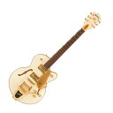 GRETSCH グレッチ Electromatic Chris Rocha Broadkaster Jr. Center Block VWT エレキギターワーシップミュージックシーンに大きな影響力を持つギタリスト兼プロデューサー、クリス・ロチャ。ダブ・アワードとグラミー賞をそれぞれ2度受賞したレコードにも参加しているクリスは、そのジャンルにおける象徴的な存在です。Limited Edition Electromatic Broadkaster Jr.はクリスの音楽的洞察とセンスを体現した限定モデルです。【主な特徴】・14インチシングルカッタウェイのメイプルボディに、チェンバードスプルースセンターブロックを採用・22本のミディアムジャンボフレットとパーロイドNeo-Classicサムネイルインレイを配した12ラジアスローズウッド指板の、薄めの"U"シェイプメイプルネック・High Sensitive Filter’Tronピックアップを2基搭載・トレブルブリード回路付きマスターボリューム、マスタートーン、各ピックアップのボリュームコントロール、3ポジションピックアップセレクタースイッチ・Graph Tech NuBoneナット・アンカー式Adjuto-Maticブリッジ・ロッキングチューナー・ストラップロック・ワイヤーハンドル付きBigsby B70ヴィブラートテイルピース・ゴールドバインディング・ゴールドハードウェア・VIntage Whiteフィニッシュ●メイプルボディにスプルースセンターブロックを採用：Chris Rocha Broadkaster Jr.は、小さめのアーチドメイプルボディにチェンバードスプルースセンターブロックを採用しています。スプルースセンターブロックは、軽量で快適な弾き心地と優れたハウリング抑制効果を提供し、サウンドの高い明瞭度と、歯切れの良いアタック感はそのままに、オープンで空気感たっぷりのサウンドを提供します。●High Sensitive Filter’Tronピックアップ：クリスが自身のハイエンドグレッチギターで好んで使用している2基のHigh Sensitive Filter'Tronピックアップは、本格的なグレッチのパワーと明瞭度を提供し、トレブルブリード回路付きマスターボリューム、マスタートーン、各ピックアップのボリュームコントロール、3ウェイピックアップセレクタースイッチを備えた包括的なコントロールでサウンドの微調整が可能です。●ローズウッド指板の"U"ネック：抜群の弾き心地を提供する薄めの"U"シェイプメイプルネックに、12インチラジアスのローズウッド指板を採用しています。【スペック】・プロダクトネーム：Electromatic Chris Rocha Broadkaster Jr. Center Block, Rosewood Fingerboard, Vintage White・モデル番号：2509701653・シリーズ：Electromatic・オリエンテーション：Right-Hand・カラー：Vintage White・原産国：CN・ヘッドストックバインディング：・ネック：Set-Neck・ネックフィニッシュ：Gloss・ネックシェイプ：Thin "U"・ネック：Set-Neck・フィンガーボードラジアス：12" (305 mm)・フィンガーボードの素材：Rosewood・ポジションインレイ：Pearloid Neo-Classic Thumbnail・サイドドット：・フレット数：22・ナット：Graph Tech NuBone・ナット幅：1.6875" (42.86 mm)・ナットの素材：Graph Tech NuBone・ボディ：Laminated Maple・ボディフィニッシュ：Gloss・ボディシェイプ：Broadkaster Jr.・ボディトップ：Arched Laminated Maple・ボディバインディング：Gold Sparkle with W/B/W Purfling・ボディバック：Arched Laminated Maple・Body Style：Gretsch Center Block Guitars・ボディ素材：Laminated Maple・Cutaway：Single Cutaway・ブレイシング：Center Block・Sound Hole：F-Holes, Bound・ブリッジ：Adjusto-Matic・ブリッジカバー/テイルピース：Bigsby B70 with Wire Handle・Bridge Mounting：Anchored・ピックガード：Gold Plexi with Ghosted Gretsch Logo &amp; Black “C/R” Logo・ピックアップカバー：Nickel・コントロールノブ：G-Arrow・Switch Tip：Nickel・ハードウェアフィニッシュ：Gold・チューニングマシーン：Die-Cast Sealed Locking・ストリング：Nickel Plated Steel (.010-.046 Gauges)・ストラップボタン：Locking・ブリッジピックアップ：High Sensitive Filter'Tron・ネックピックアップ：High Sensitive Filter'Tron・ピックアップコンフィギュレーション：Filter'Tron / Filter'Tron・コントロール：Volume 1. (Neck Pickup), Volume 2. (Bridge Pickup), Master Volume, Master Tone・スウィッチ：3-Position Toggle: Position 1. Bridge Pickup, Position 2. Bridge And Neck Pickups, Position 3. Neck Pickup・フレットサイズ：Medium Jumbo・スケール：24.6" (625 mm)