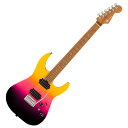 Charvel シャーベル Pro-Mod DK24 HH 2PT CM Malibu Sunset エレキギターこれまでにないようなサウンドを求めるプログレッシブギタリストのために作られた、新しいPro-Mod DK24 HH 2PT CMは、現代的なハイパフォーマンス性能を備えています。ステージで視線を独り占めにできるGloss Black、Matte Blue Frost、Satin Burgundy Mist、Three-Tone Sunburst仕上げの4種から選べるアルダー材のDinkyボディに、高音域へのアクセスを容易にするスキャロップドロウワーバックバウトとシュレッダーズカットヒールが特徴です。ボルトオン式キャラメルメイプル "スピード "ネックにはグラファイト補強が施され、背面には滑らかな手作業によるウレタンフィニッシュ、Luminlayサイドドット、ヒールマウント式トラスロッドアジャストメントが採用されています。12〜16インチコンパウンドラジアス仕様のキャラメルメイプル指板には、快適なエッジ処理、24本のジャンボフレット、パーロイドドットインレイ、Graph Tech TUSQ XLナットが採用されています。また、ダイレクトマウントされたSeymour Duncan Full Shred SH-10Bブリッジピックアップ、Seymour Duncan Alnico II Pro APH-1NネックピックアップからなるHHピックアップ構成により、2ウェイのミニトグルスイッチで充実したトーンを実現しています。ブリッジピックアップからは、クランチなトップエンドと明瞭なロウエンドが得られ、ネックピックアップは、高揚するようなハイから滑らかなロウまで幅広く奏でます。【spec】Body Material: AlderBody Finish: Gloss, SatinNeck: Caramelized Maple, Speed Neck with Rolled Fingerboard EdgesNeck Finish: Hand-Rubbed UrethaneFingerboard: Caramelized Maple, 12”-16” Compound Radius (304.8 mm to 406.4 mm)Frets: 24, JumboPosition Inlays: 4mm Pearloid Dot (Caramelized Maple)Nut (Material/Width): Graph Tech TUSQ XL, 1.6875” (42.86 mm)Tuning Machines: Charvel-Branded Die-Cast LockingScale Length: 25.5” (64.77 cm)Bridge: Gotoh Custom 510 TremoloPickguard: NonePickups: Seymour Duncan Full ShredTM TB-10 (Bridge), (Middle), Seymour Duncan Alnico II ProTM APH-1N (Neck)Pickup Switching: 5-Position Blade: Position 1. Bridge Pickup, Position 2. Both Outer Coils, Position 3. Bridge and Neck Pickup, Position 4. Both Inside Coils, Position 5. Neck PickupControls: 2-Position Mini Toggle Down/All Series, Up/All ParallelControl Knobs: Volume (500K EVH Bourns Low Friction Pot), No-Load Tone Strat-Style SkirtHardware Finish: ChromeStrings: Nickel Plated Steel (.009-.042 Gauges)Case/Gig Bag: Optional Gig Bag (p/n 007-6756-000)