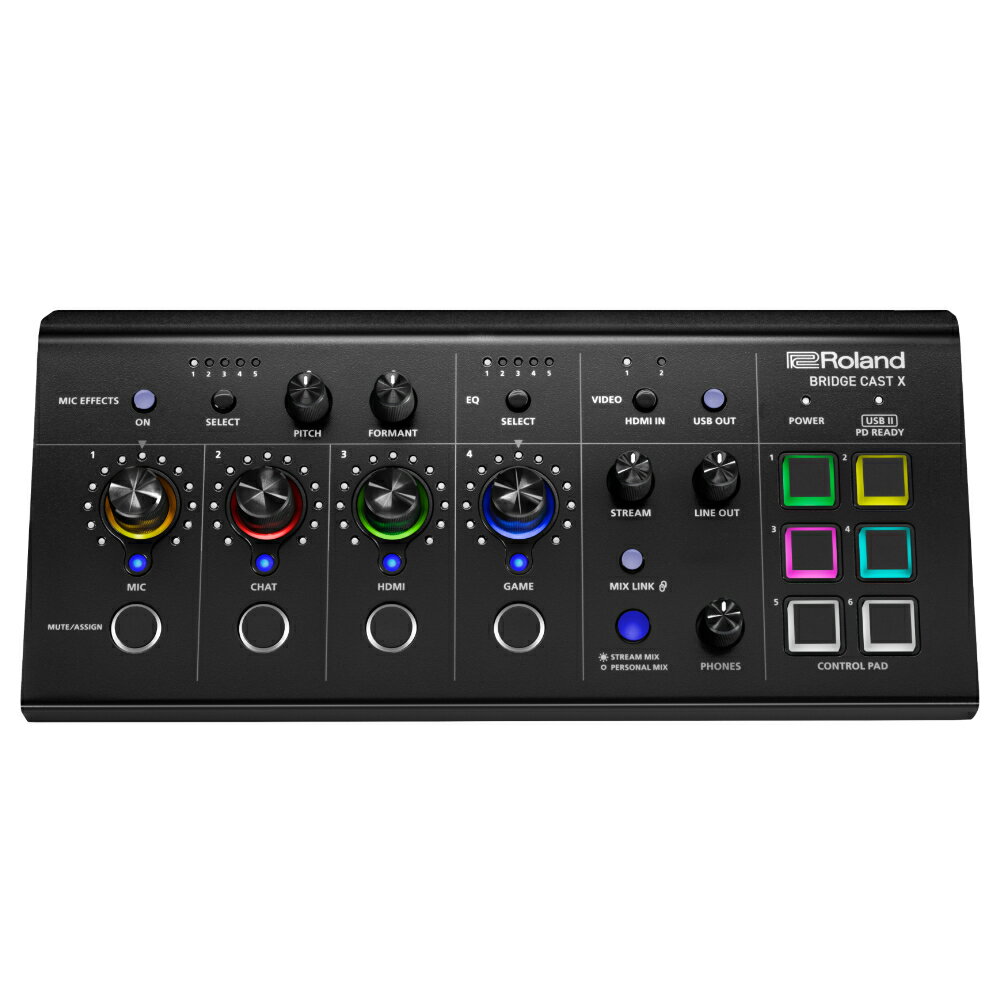 ROLAND ローランド BRIDGE CAST X Dual Bus Gaming Audio Mixer with Video Capture ゲーミングミキサー BRIDGECSTX