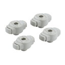 TAMA タマ QC8B4GY Quick Cymbal Mate グレー 4pcs/1pack シンバルメイト 4個セットTAMA シンバルメイトのベストセラーモデルである”QC8”の50周年限定カラー。グレー・オレンジ・パープルを各色【4個/1セット】にし、コストパフォーマンスを高めたバリューパックです。レギュラーモデルのQC8同様、本体両側に設けられた2つのボタンをつまむように押すことで、ワンタッチでシンバルメイトの付け外しが可能。スピーディなシンバルのセットアップを実現します。勿論、通常のシンバルメイトのように、回転させることでシンバルの揺れ具合の微妙な調整をすることも可能です。カラー：Gray