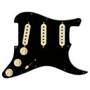 Fender フェンダー Pre-Wired Strat Pickguard Hot Noiseless SSS Black ストラトキャスター用 ピックガード ピックアップ ギターパーツ※ギターパーツの取り扱いには、相応の技術と知識が必要になります。自己責任にて取り扱い可能な方のみ、ご検討下さい。取り付け時に起った、楽器及びパーツの破損・損傷等につきましては当店は保証出来ません。あらかじめご了承下さい。ピックアップとピックガードが一体型になったプリワイヤードピックガードアッセンブリー。フェンダーのアイコニックなギター製品と同じ工場で、プレミアムなコンポーネントを使用し製造されています。古いピックガードとピックアップを取り外し、ギターのアウトプットジャックとグランドに半田付けするだけで、ピュアなフェンダートーンが得られます。Hot Noiselessピックアップポリゾルコーティングされたマグネットワイヤーセラミックマグネットを採用フラッシュマウントポールピースビニールコーティングされたアウトプットワイヤー、プラスチックボビン●Generalシリーズ：Pre-Wired Pickguardsオリエンテーション：Right-Handカラー：Black機器タイプ：Stratocaster原産国：US●Hardwareピックガード：3-Ply BlackPICKGUARD PLY：3-Plyピックアップカバー：Aged Whiteコントロールノブ：Aged White PlasticSWITCH TIP：Aged Whiteハードウェアフィニッシュ：Chromeマウントタイプ：11-Hole Modern●Electronicsブリッジピックアップ：Hot Noiseless Single-Coil Stratミドルピックアッ：プHot Noiseless Single-Coil Stratネックピックアップ：Hot Noiseless Single-Coil Stratピックアップコンフィギュレーション：SSSリード線：Vinyl-coveredマグネットタイプ：Ceramicマグネット線：Polysol-coatedシールドされた：Yesポールピース：Flush-mountボビン材：Nylonコントロール：Master Volume, Tone 1. (Neck Pickup), Tone 2. (Bridge/Middle Pickup)DC抵抗：Neck/Middle/Bridge: 10.4Kインダクタンス：Neck/Middle/Bridge: 2.8 Henriesポテンショメーター：CTS 250K●その他スタイル：3 Single-Coil