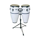 TOCA トカ 2300FWH Synergy Fiberglass 10+11インチ Conga Set White コンガ ホワイト スタンド付き【SYNERGY FIBERGLASS CONGAS SET】コストパフォーマンスに優れたエントリークラスのSynergy Series。硬質で高い強度のファイバーグラスを使用。環境による影響も少なく安定した音質は、高音域の抜けがよく、大きな音量が特徴です。天然の牛革ヘッドとプロモデルにも採用されるTOCAイージープレイフープの組み合わせは充実の仕様です。すぐに演奏ができるようコンガスタンドを付属。これから始めるプレイヤーに最適です。■サイズ：11"×28" + 10"×28"■コンガスタンド付属■カラー：ホワイト