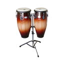 TOCA トカ 2800SB Players 10+11インチ Wood Conga Set Sunburst コンガ サンバースト スタンド付き【PLAYER'S SERIES WOOD CONGAS】コストパフォーマンスに優れたミドルクラスのPlayer’s Series Congas。これからはじめるプレイヤーにコストパフォーマンスだけでなく十分な音質をお楽しみいただける、耐久性・サウンドともに安定した2ピースプライウッド仕様、10"&11"サイズは扱いやすく明るいトーンの組み合わせです。プロモデルにも採用されるTOCAイージープレイフープと上質な牛革ヘッドの仕様は、安定した音質とチューニングでプレイヤーをサポート。高さの調整できるスタンドが付属します。■サイズ：11"×28" + 10"×28"■コンガスタンド付属■カラー：サンバースト