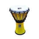 TOCA トカ TFCDJ-7MY Freestyle II Colorsound Djembe 7インチ Metallic Yellow ジャンベ【FREESTYLE II COLORSOUND DJEMBE】フリースタイルシリーズのラインナップに、メタリックカラーの「カラーサウンド・ジャンベ」が加わりました。ジャンベらしいロープチューンを採用し、ビギナーやキッズにも鳴らしやすいコンパクトサイズです。■湿度変化に強い合成樹脂製ヘッドとシェル。■ロープチューンを採用。■軽量でありながら、高い耐久性を実現。■サイズ：HEAD 7"、TALL 12 1/2"■カラー：Metallic Yellow（メタリックイエロー）