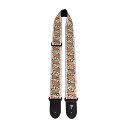 Perri’s ペリーズ TWS-7584 2インチ White With Floral Trail Jacquard Guitar Strap With Triglide ギターストラップ【2" Jacquard Ribbon Guitar Strap】華やかさと落ち着きを兼ねそなえたフラワーパターンは、品の有る大人な雰囲気を演出します。エレキギターからアコースティックギターまでプレイヤーのサウンドに華を添えます。■全長：約86-149cm■幅：約5.0cm