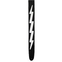 Perri’s ペリーズ P25LB-218 2.5インチ BLACK WHITE LIGHTNINGBOLT Guitar strap 革 ギターストラップ