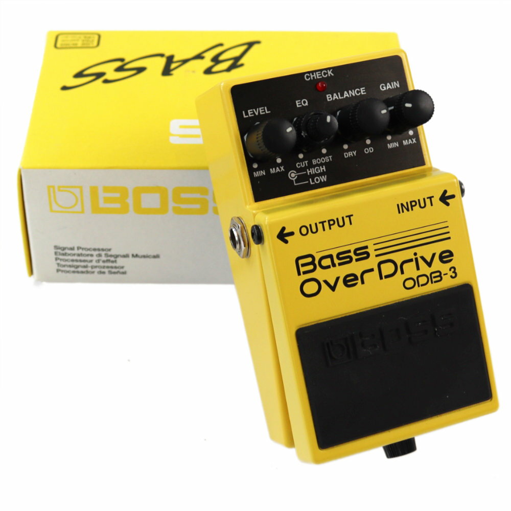 【中古】 ベースオーバードライブ エフェクター BOSS ODB-3 Bass OverDrive ベースエフェクターボス BOSS ODB-3 Bass OverDriveの中古品です。箱、取説付属（汚れ、折れあり）細かい傷はありますが、比較的綺麗なコンディションです。MADE IN TAIWAN（台湾製）BOSS伝統のオーバードライブをベース専用にチューニングベース・サウンドの芯の太さはそのままに、しっかりと歪むように完全チューン。ベースのDRYサウンドとODサウンドをミックスしながら、音抜けの良いオーバードライブ・サウンドが得られます。