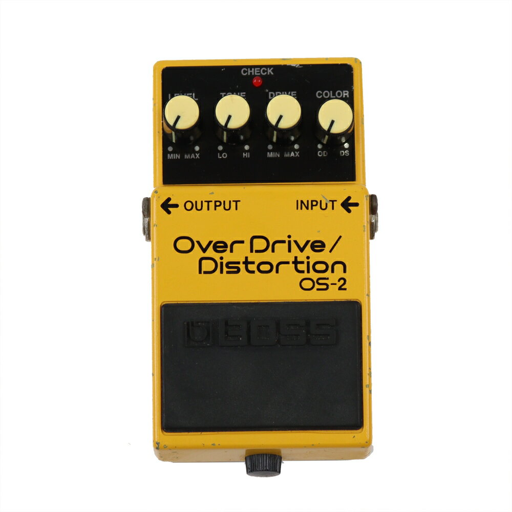 【中古】 オーバードライブ/ディストーション エフェクター BOSS OS-2 OverDrive/Distortion ギターエフェクター本体のみ全体的に擦り傷、打痕、塗装剥げが見られる使用感のあるコンディション。MADE IN TAIWAN（台湾製）オーバードライブとディストーションの独立した2系統の歪み回路を1台に凝縮したドライブペダルです。2つのキャラクターの単独使用はもちろん、ペダル内部で並列に接続されたオーバードライブとディストーションのキャラクターをCOLORコントロールによりブレンド可能。芯のあるダイナミックな歪みを実現します。