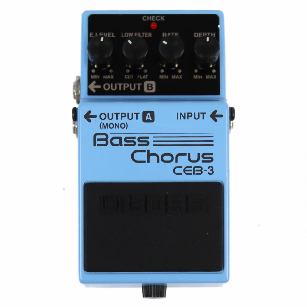 【中古】 ベースコーラス エフェクター BOSS CEB-3 Bass Chorus ベースエフェクターBOSS CEB-3 Bass Chorusの中古品です。本体のみ。大きな傷はないが使用感のあるコンディションです。MADE IN TAIWAN（台湾製）ロー・フィルターで自在なコーラス表現が可能。ロー・フィルターで倍音のみにコーラスをかけたライトな効果から、全帯域にコーラスをかけたヘビーな効果まで自在なベース専用機。よりナチュラルで奥行きのあるコーラス効果が得られる空間合成方式を採用。