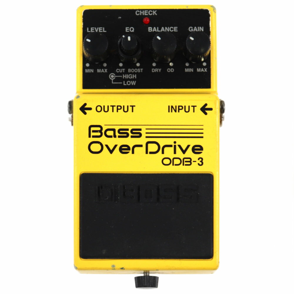 【中古】 ベースオーバードライブ エフェクター BOSS ODB-3 Bass OverDrive ベースエフェクターボス ODB-3 Bass OverDrive の中古品です。本体のみ全体的に傷・塗装剥がれ・金属部分の錆が見られ、使用感のあるコンディション。PEDAL GUIDE BUSH （電池ボックスネジ受けのゴムパーツ）欠損。MADE IN TAIWAN（台湾製）ベースサウンドの芯の太さはそのままに、しっかりと歪むようにチューンされ、ベースのDRYサウンドとODサウンドをミックスしながら、音抜けの良いオーバードライブサウンドが得られます。